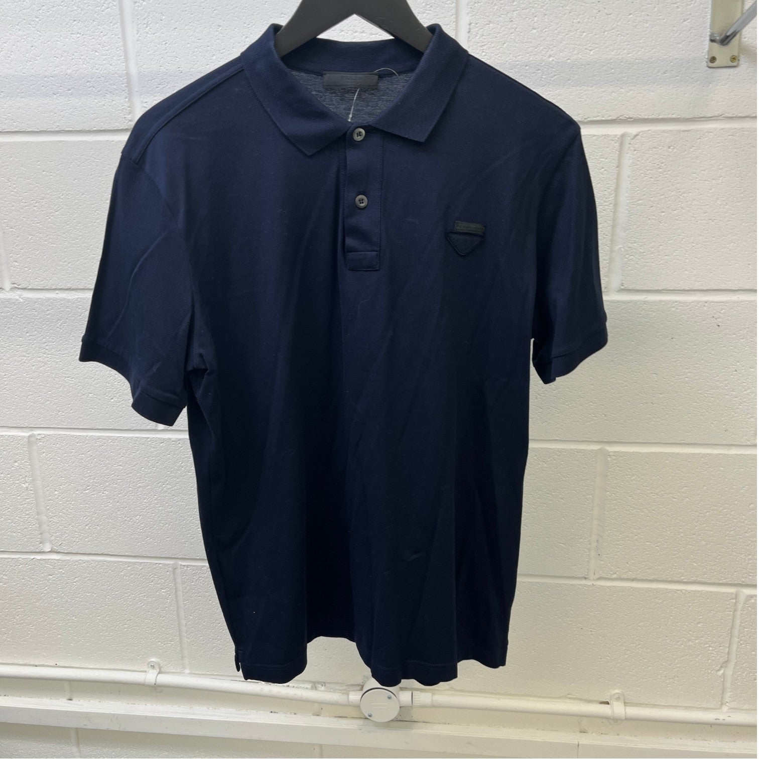 Men's Triangle Logo Polo Shirt Navy Size L