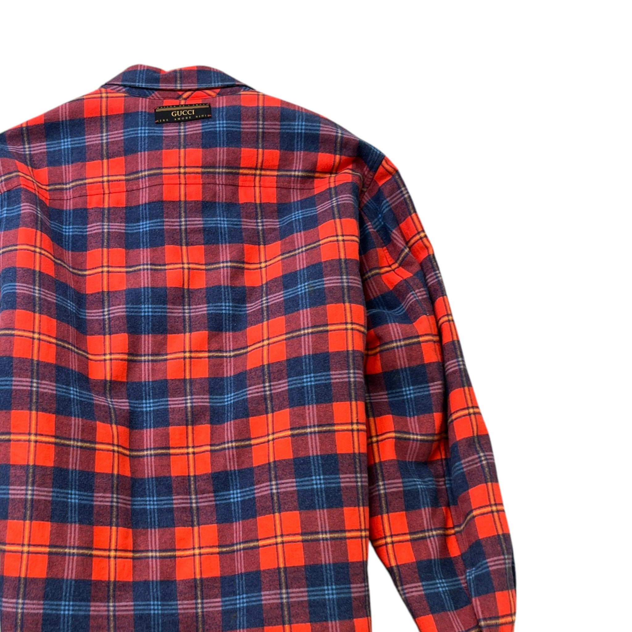 Men's X Disney Mickey Mouse Checkered Flannel Jacket Red Size IT 50 / L