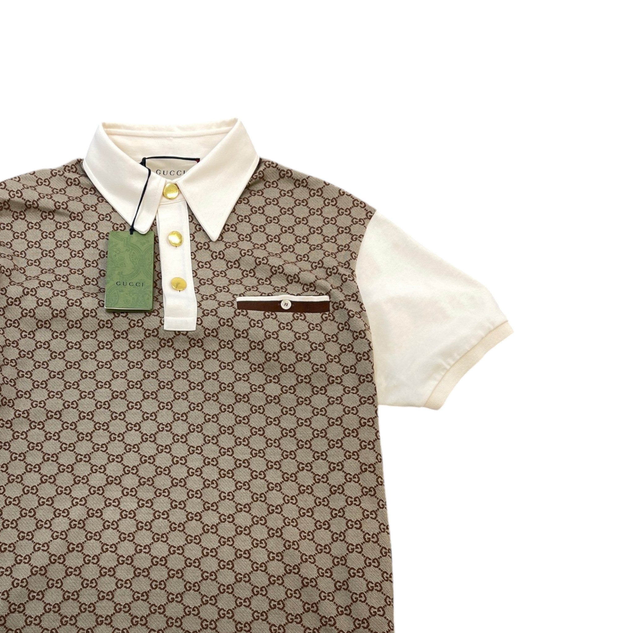 Men's Gg Supreme Polo Shirt Beige Size M