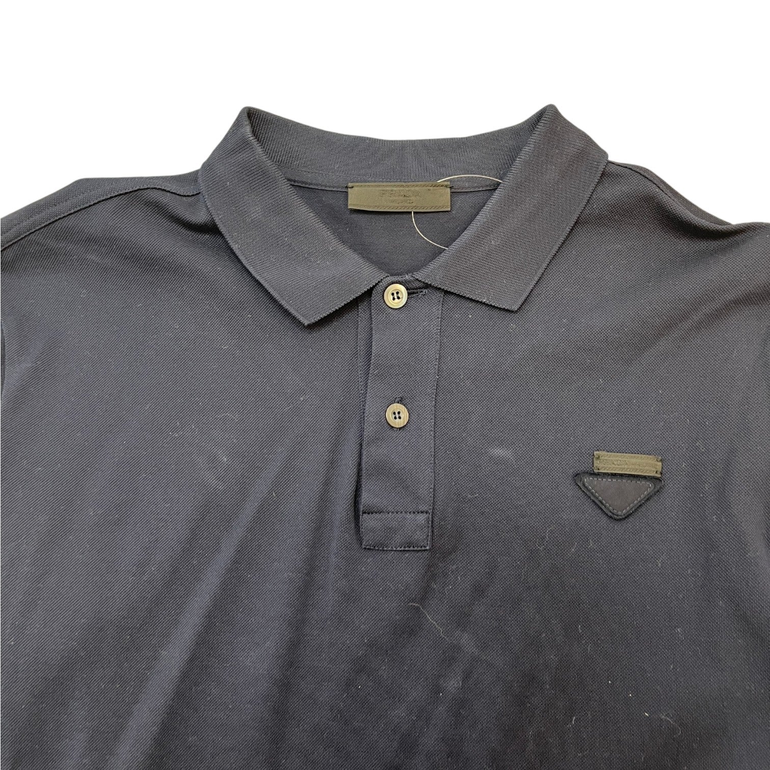 Men's Triangle Logo Polo Shirt Navy Size L