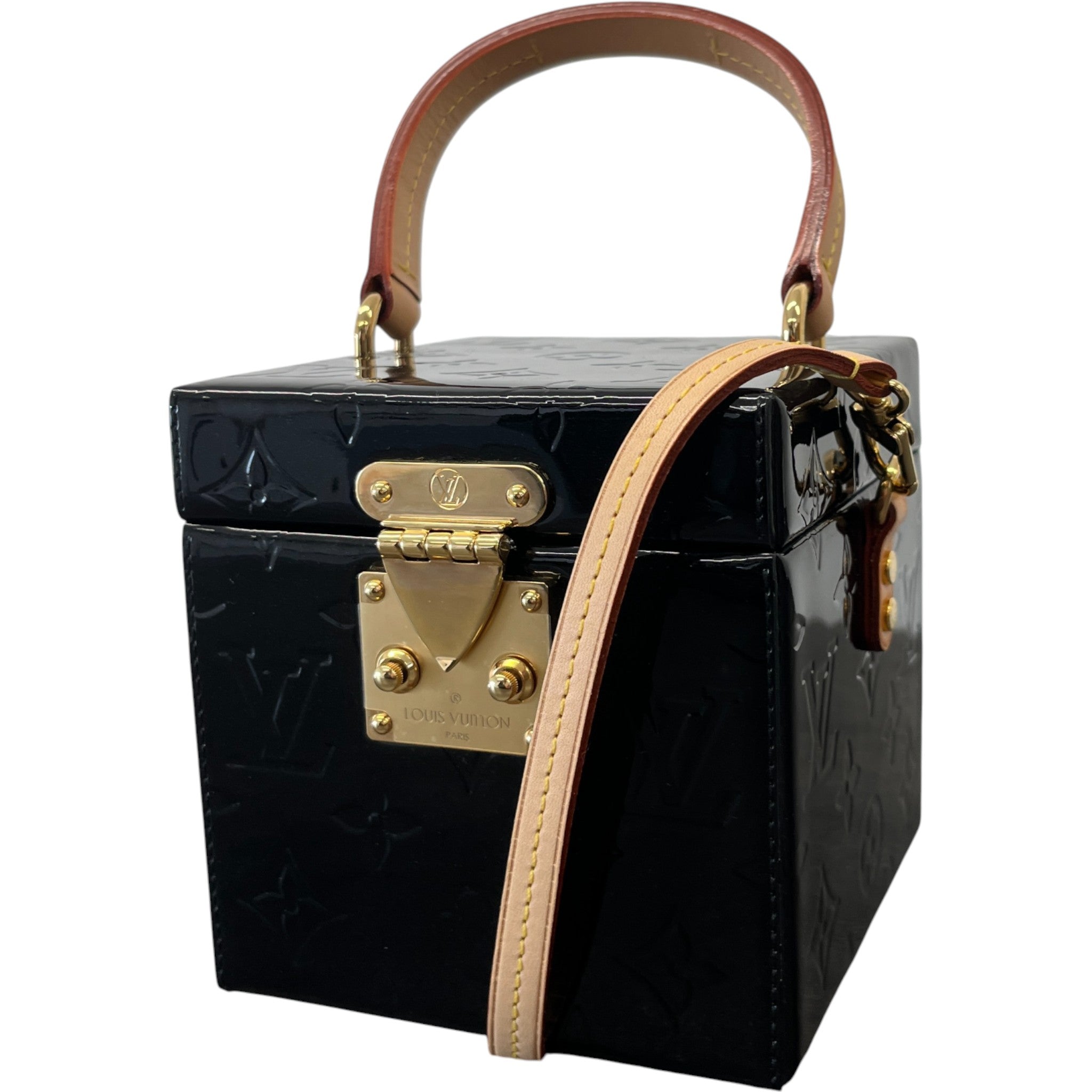 Men's Vernis Leather Bleecker Box Bag Black