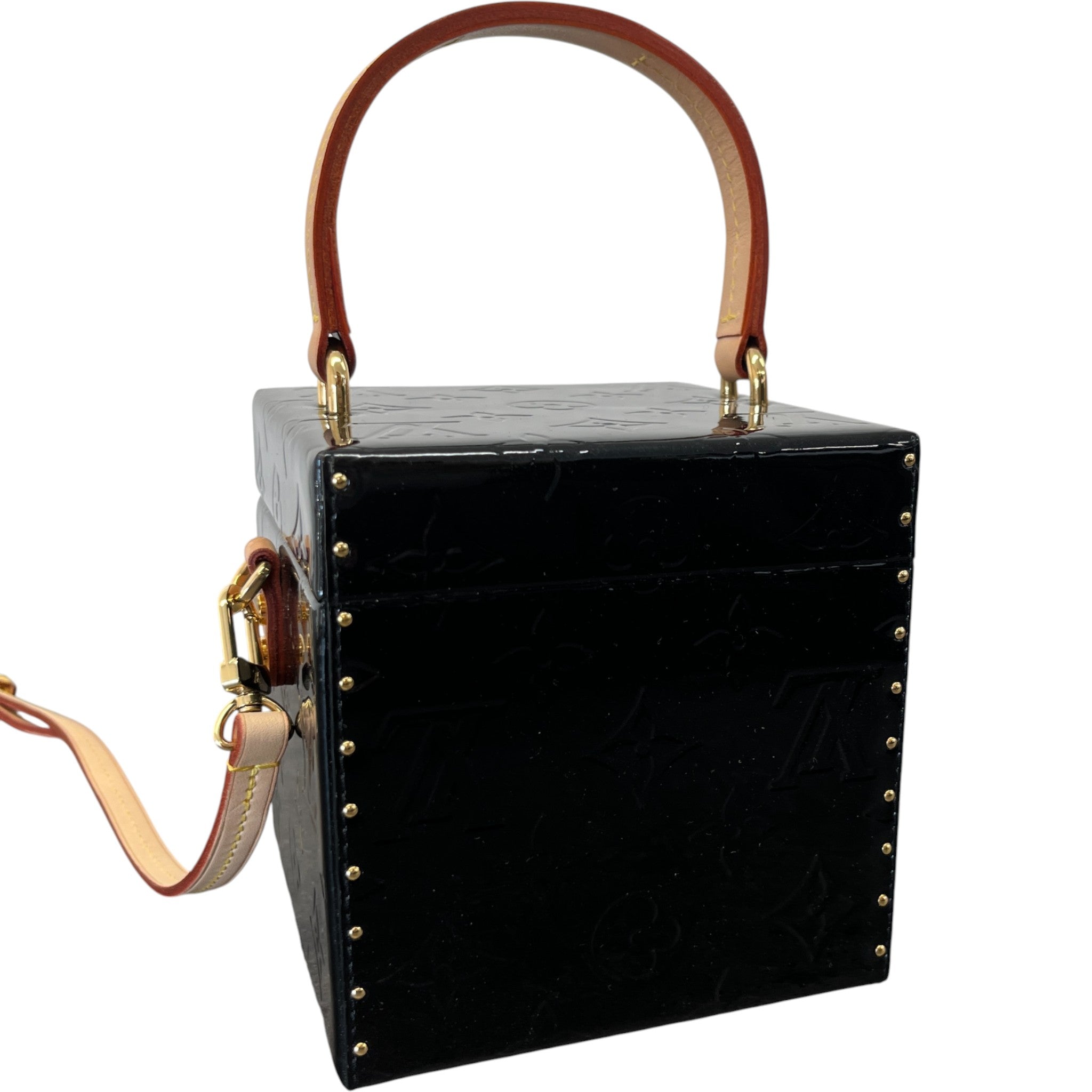 Men's Vernis Leather Bleecker Box Bag Black