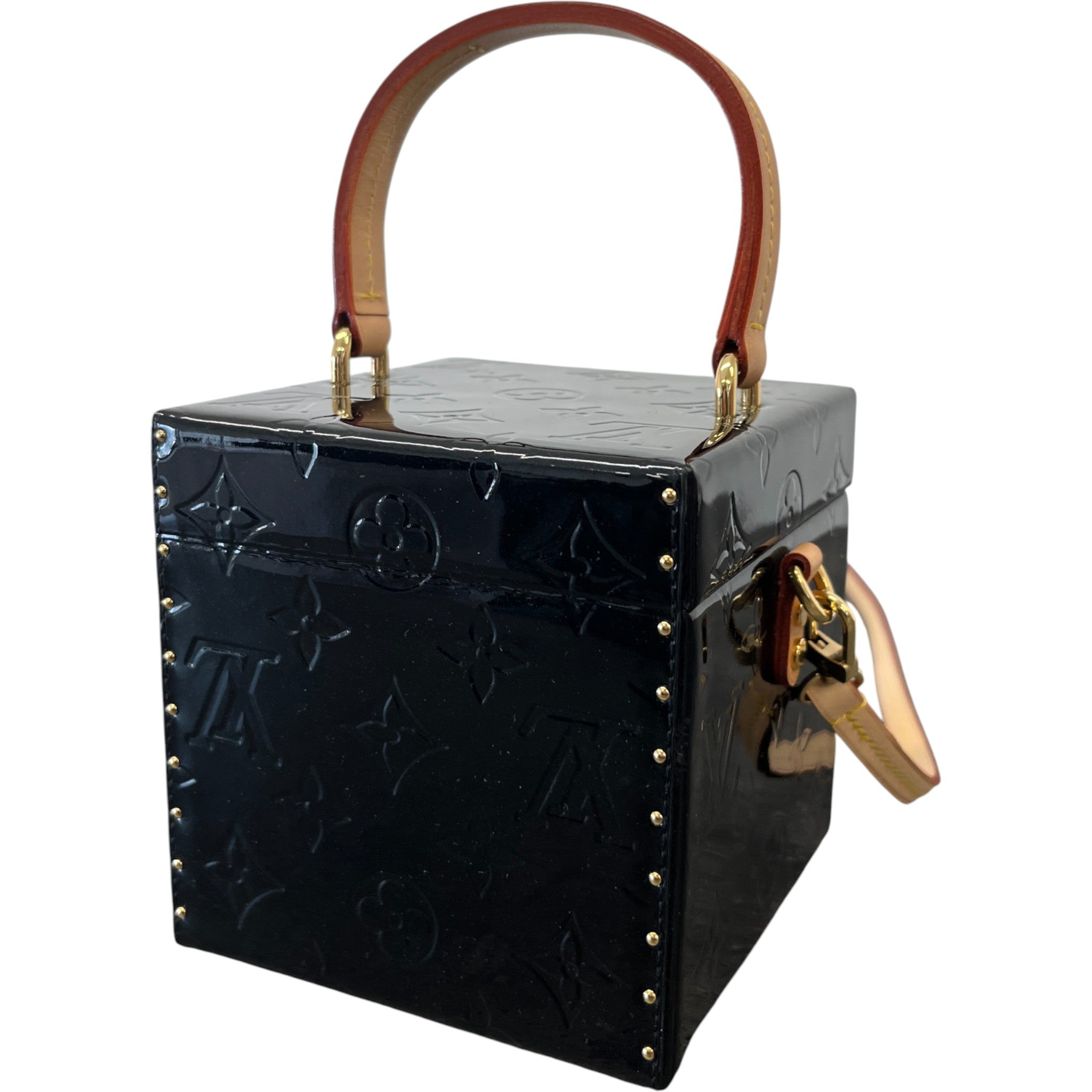 Men's Vernis Leather Bleecker Box Bag Black