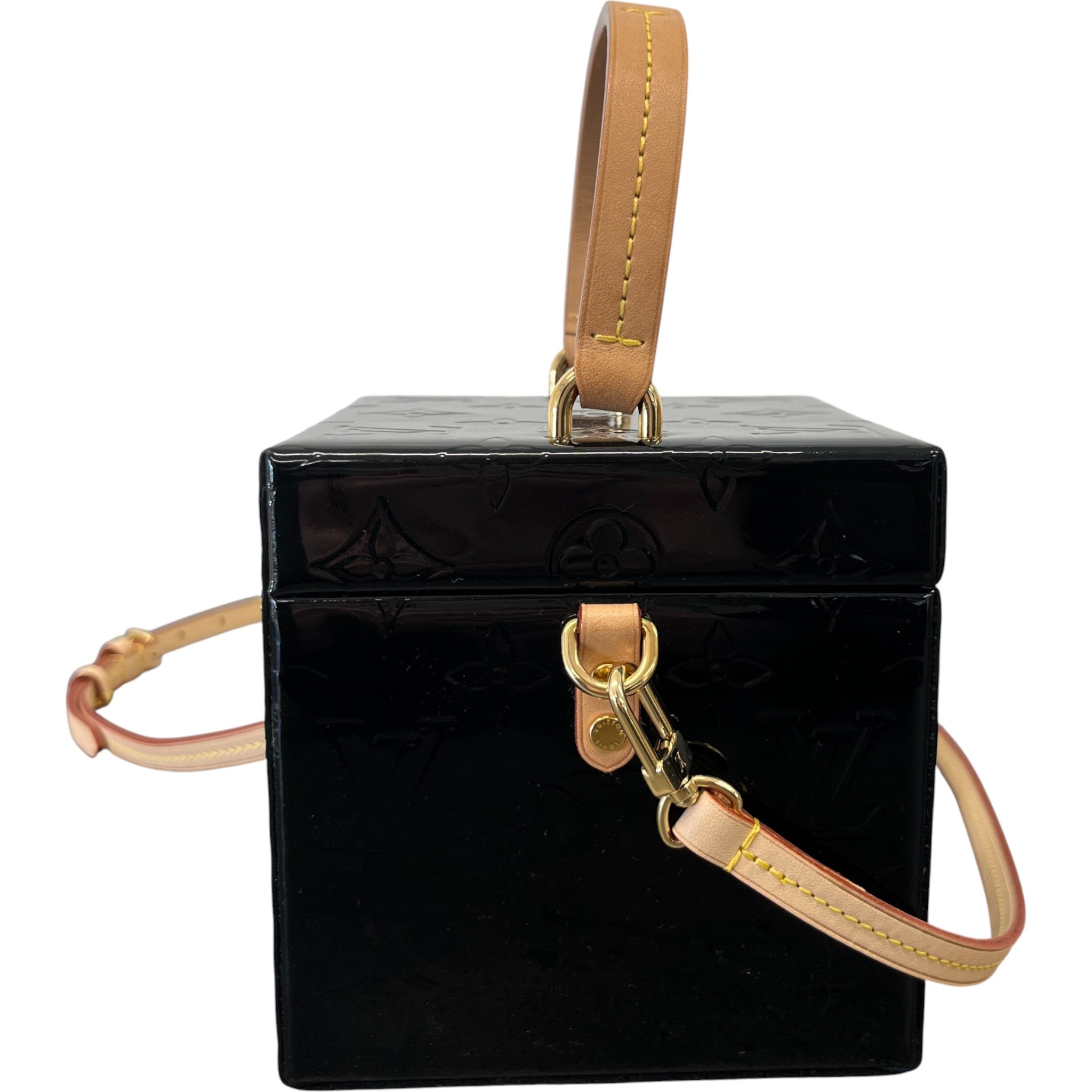 Men's Vernis Leather Bleecker Box Bag Black