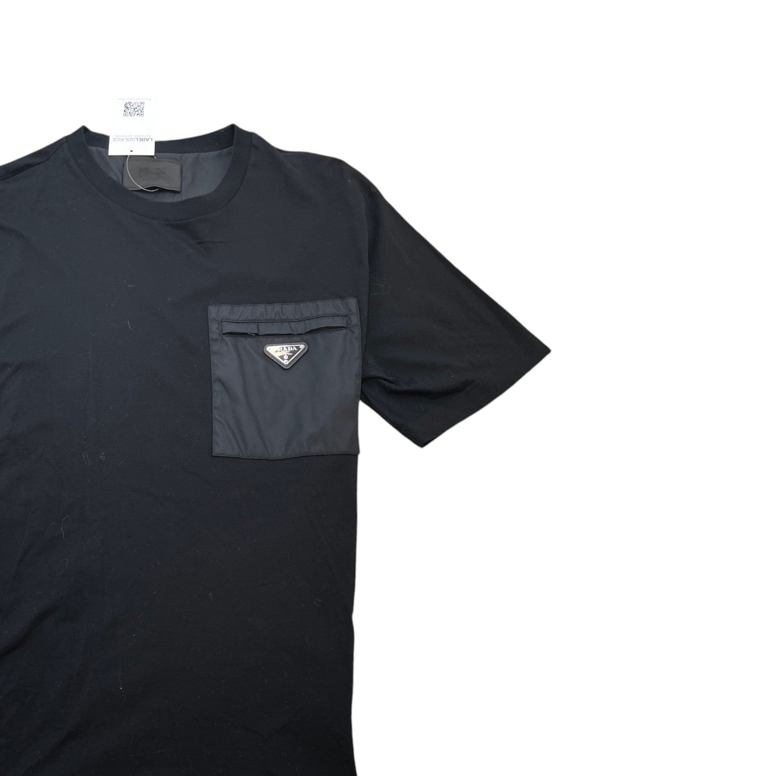 Men's Re-Nylon Plaque Logo T-Shirt Black Size L