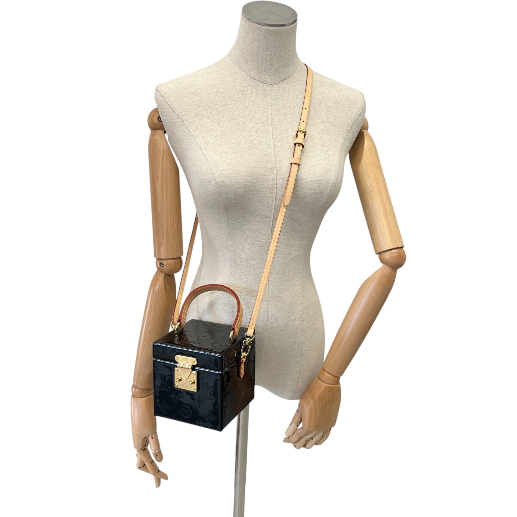 Men's Vernis Leather Bleecker Box Bag Black