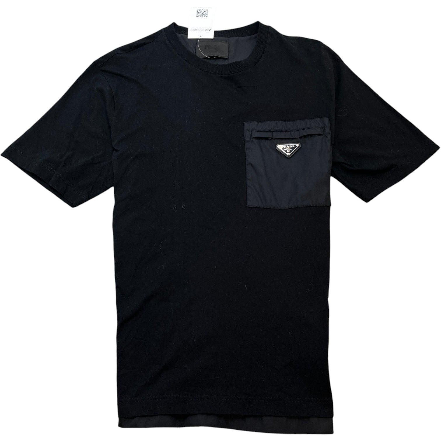 Men's Re-Nylon Plaque Logo T-Shirt Black Size L