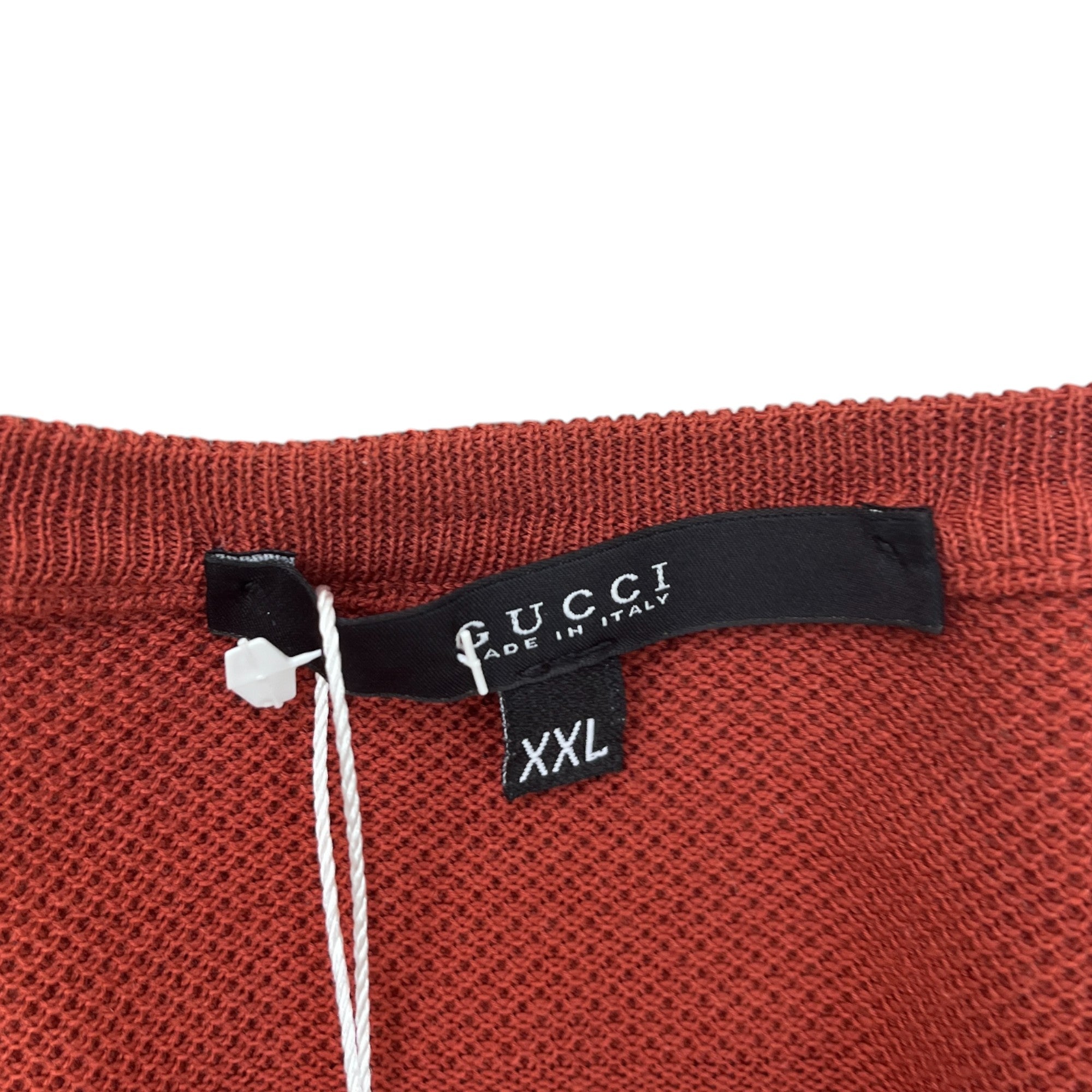 Men's Knitted Jumper Burnt Orange Size XXL