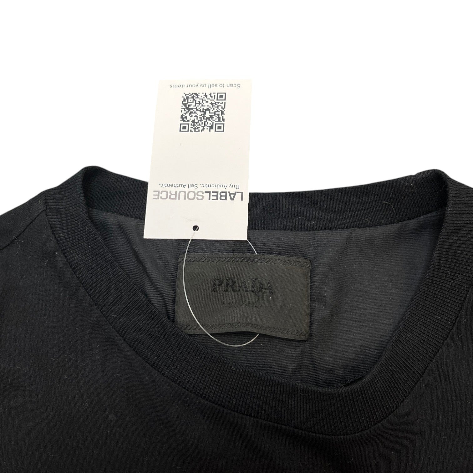 Men's Re-Nylon Plaque Logo T-Shirt Black Size L