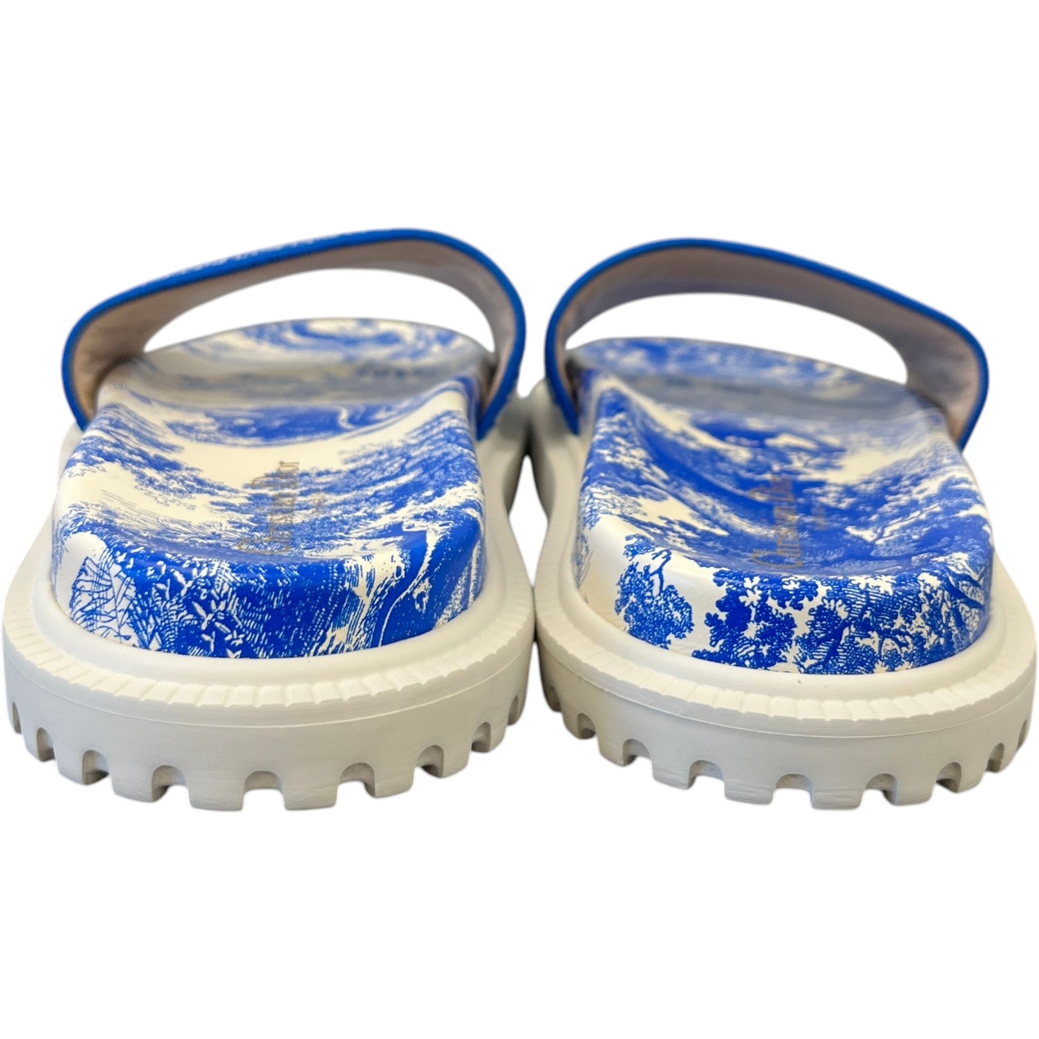 Women's Dway Toile De Jouy Slides Blue Size EU 39.5 / UK 6.5