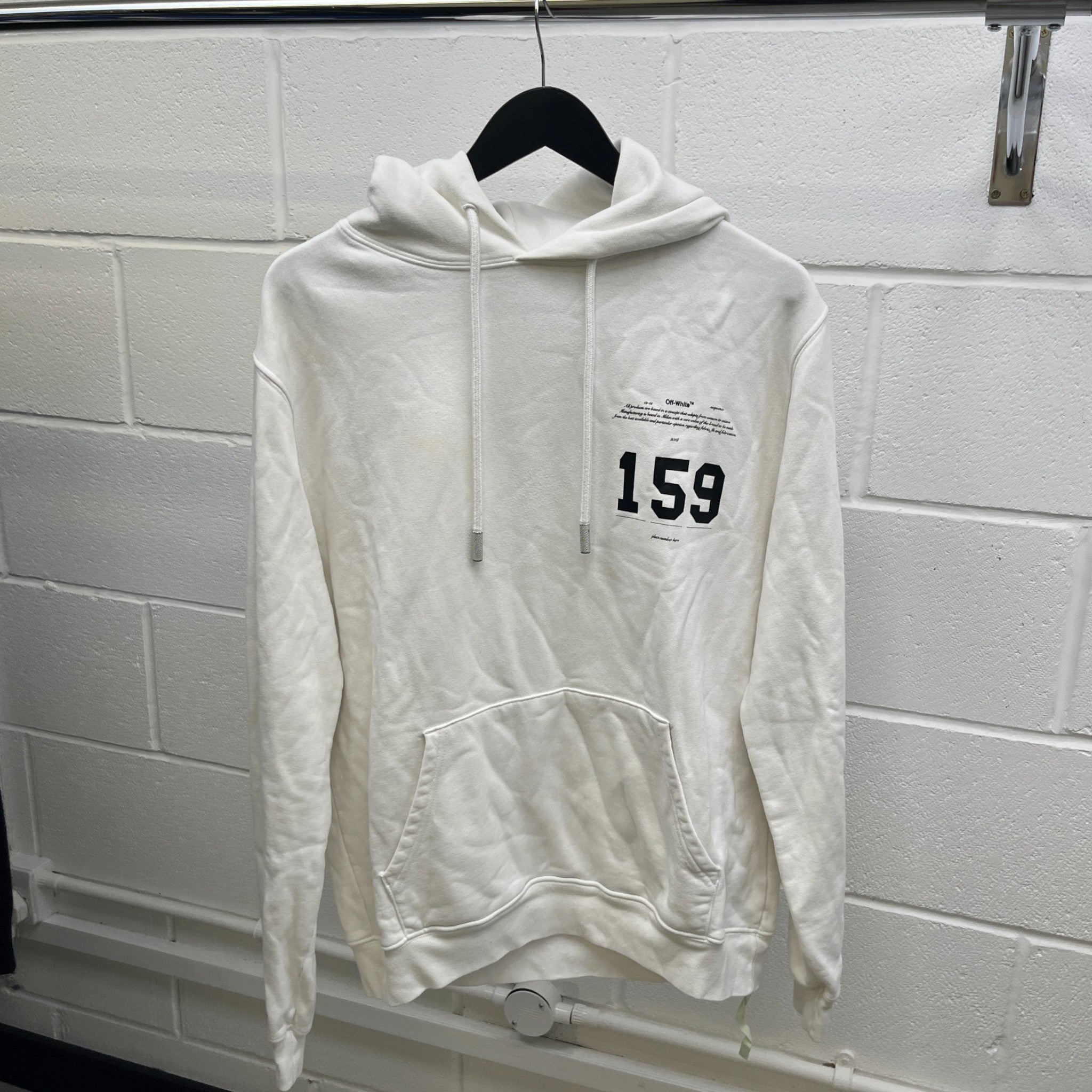 Men's Arrow Logo Hoodie White Size S