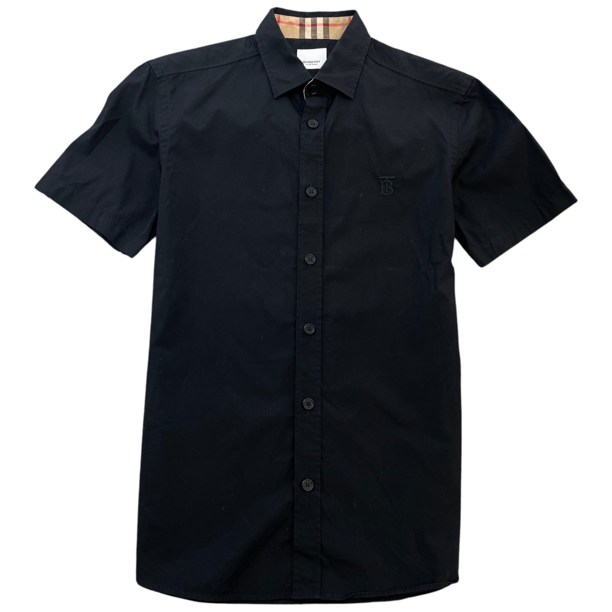Men's Embroidered Logo Short Sleeve Shirt Black Size S