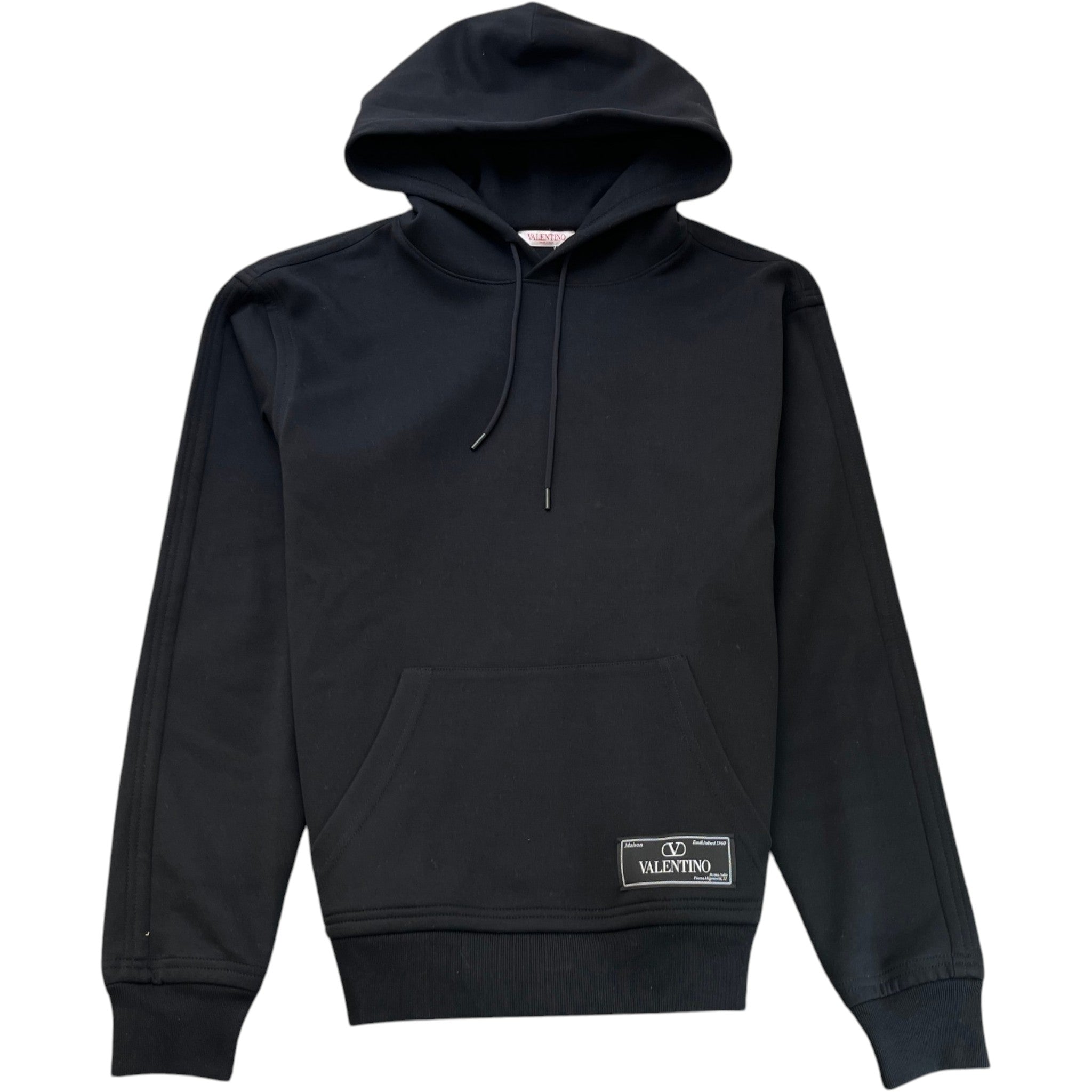 Men's Logo Patch Hoodie Black Size M