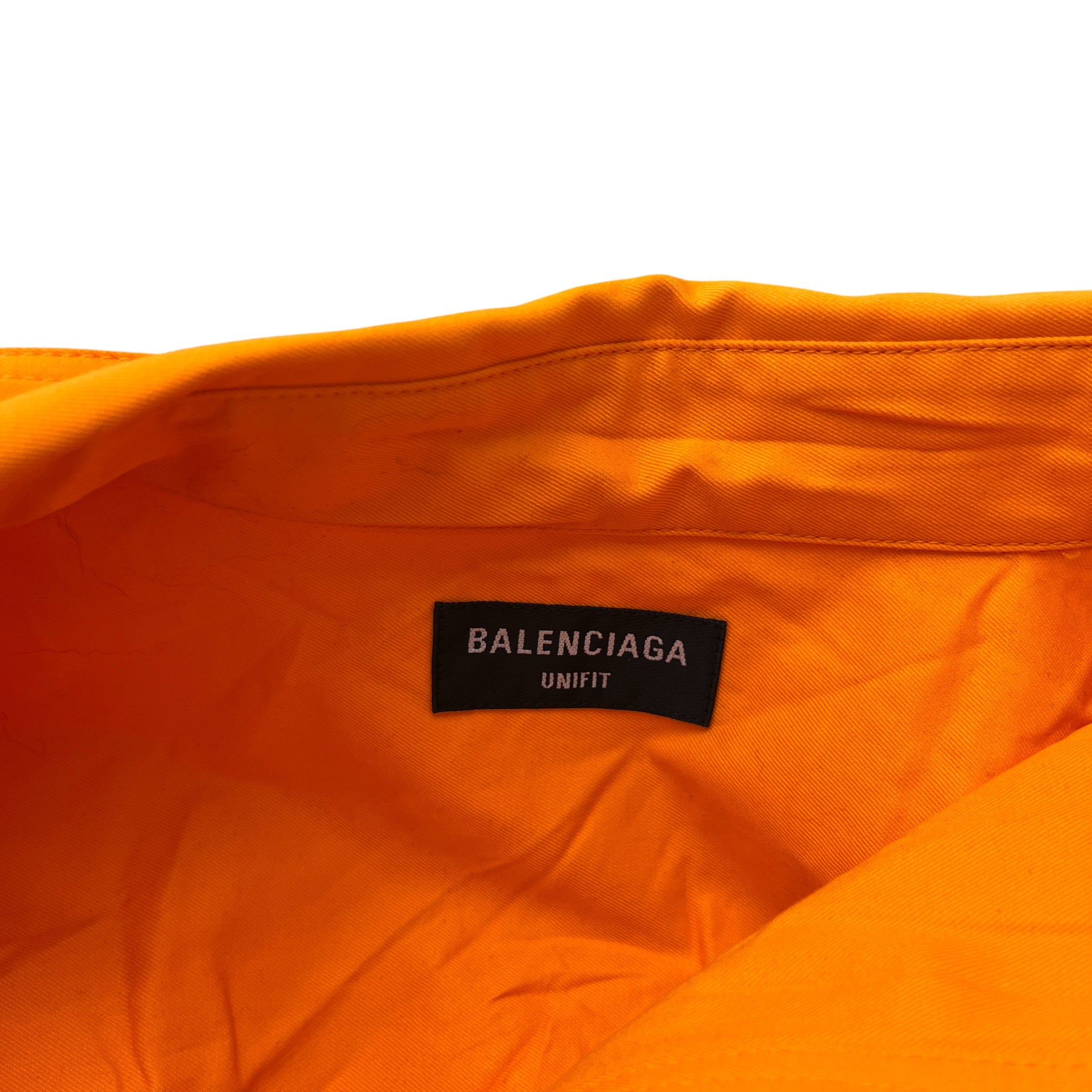 Men's Unifit Natural Wrinkle Overfit Logo Long Sleeve Shirt Orange Size XS