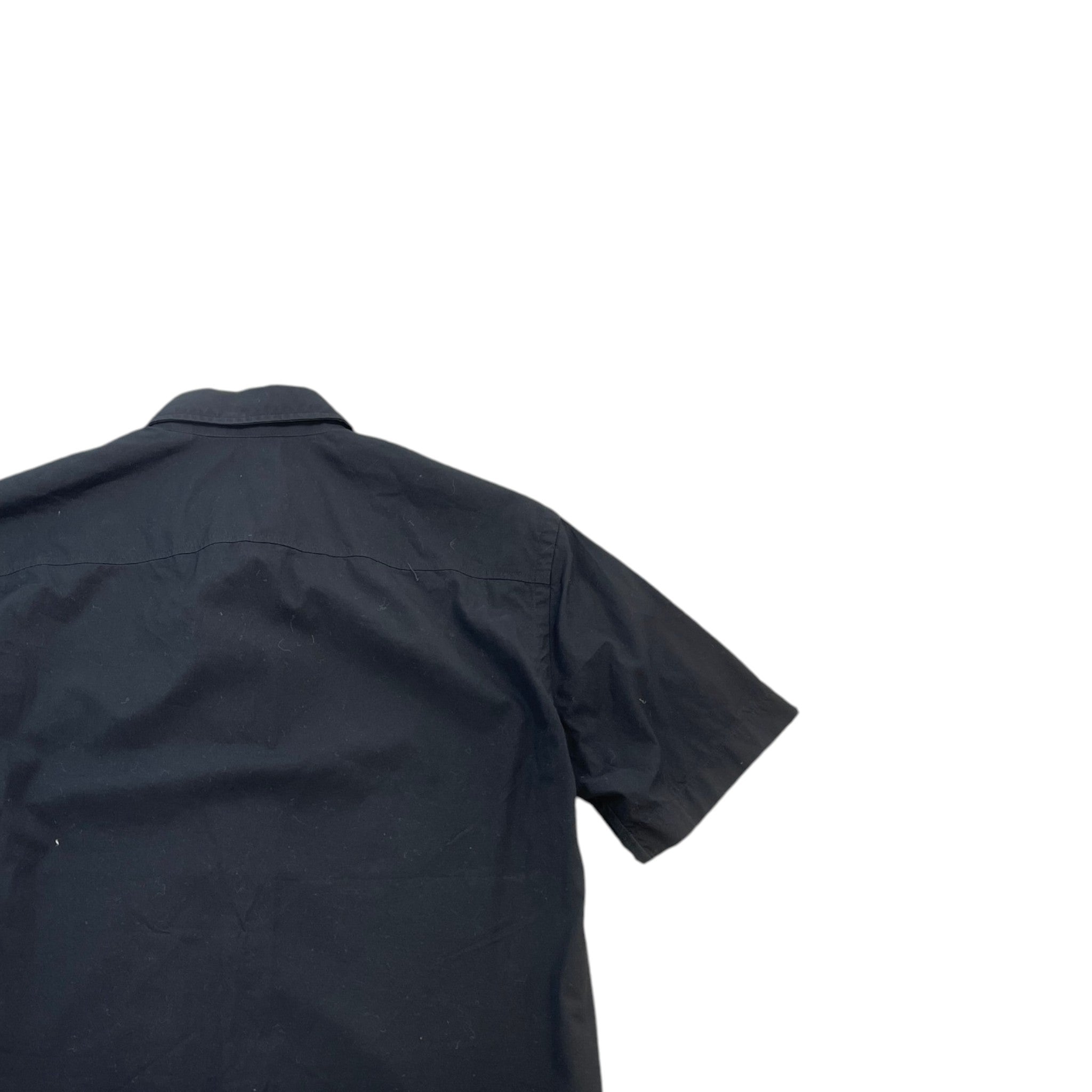 Men's Embroidered Logo Short Sleeve Shirt Black Size S