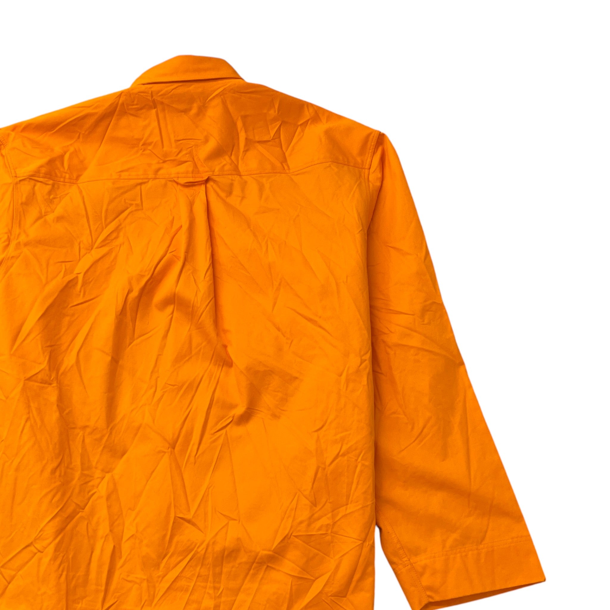 Men's Unifit Natural Wrinkle Overfit Logo Long Sleeve Shirt Orange Size XS