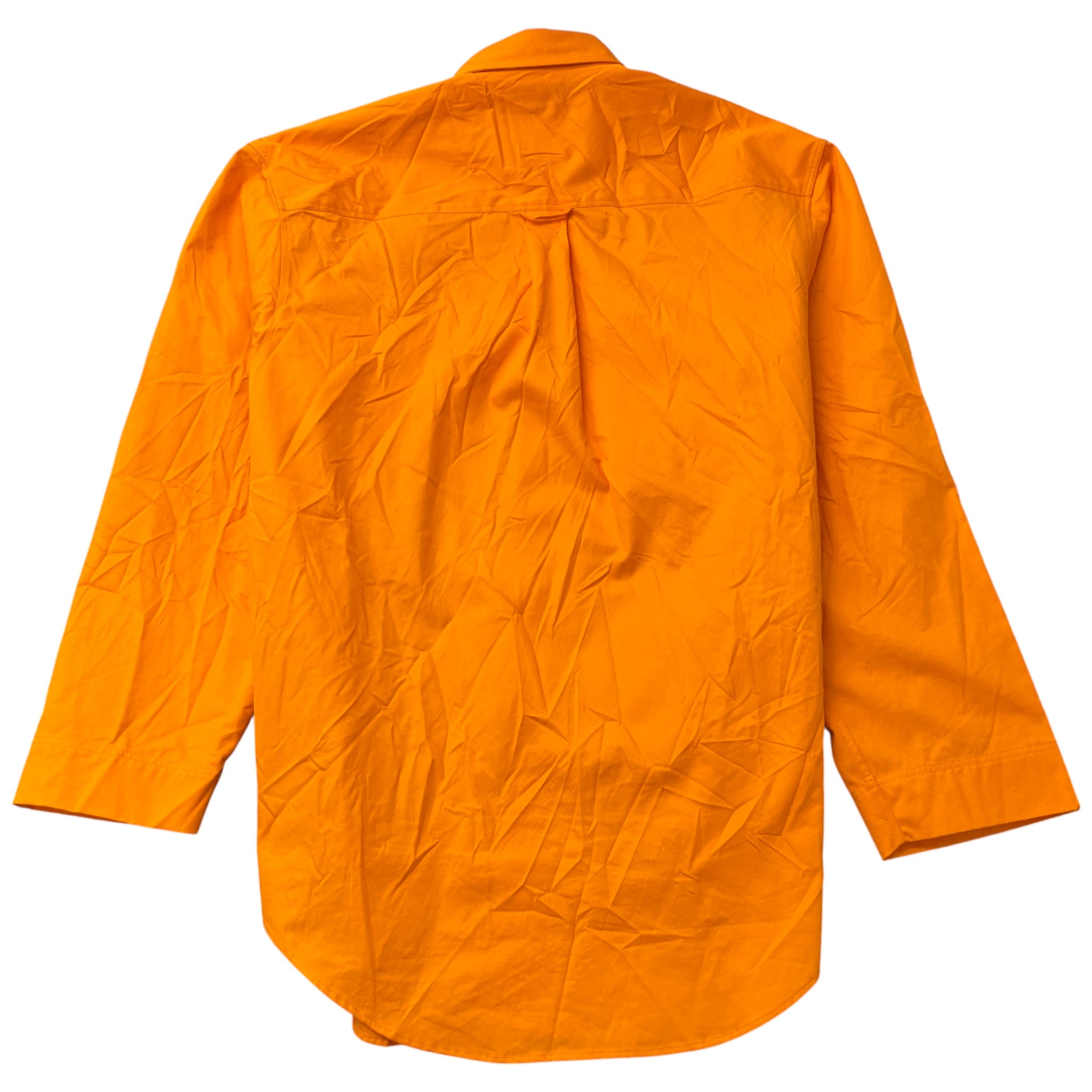 Men's Unifit Natural Wrinkle Overfit Logo Long Sleeve Shirt Orange Size XS