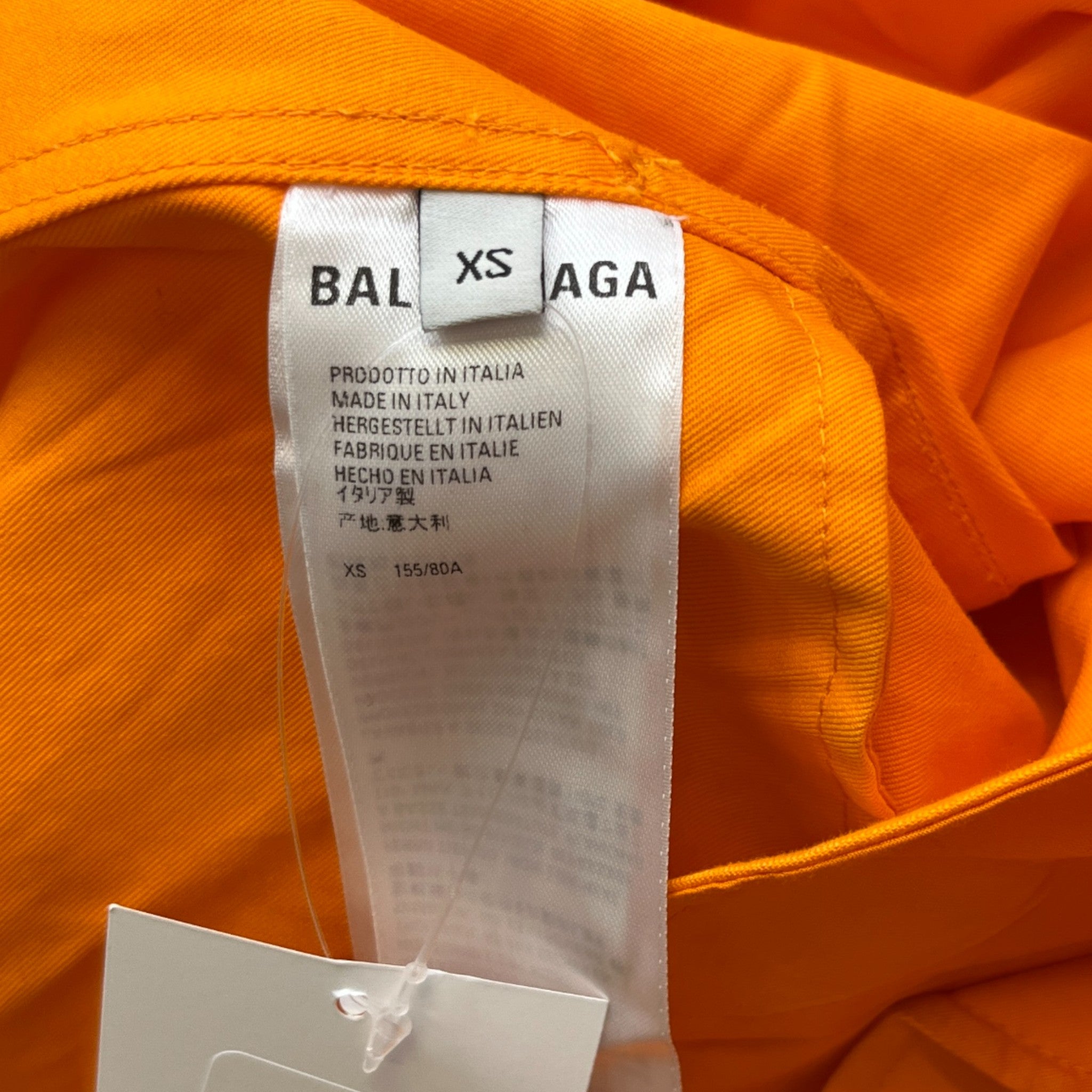 Men's Unifit Natural Wrinkle Overfit Logo Long Sleeve Shirt Orange Size XS