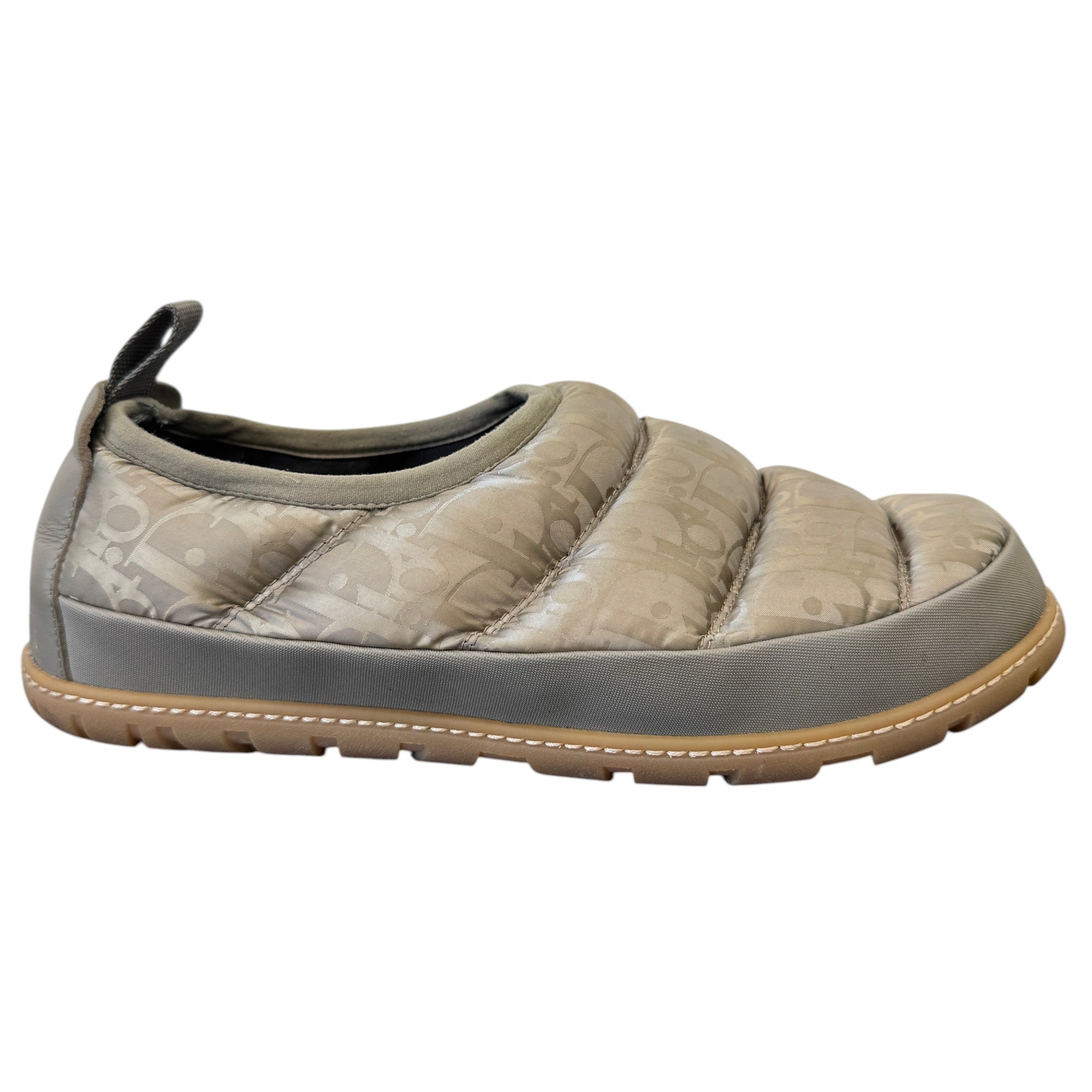 Men's Oblique Snow Slippers Slides Beige Size EU 40 / UK 6