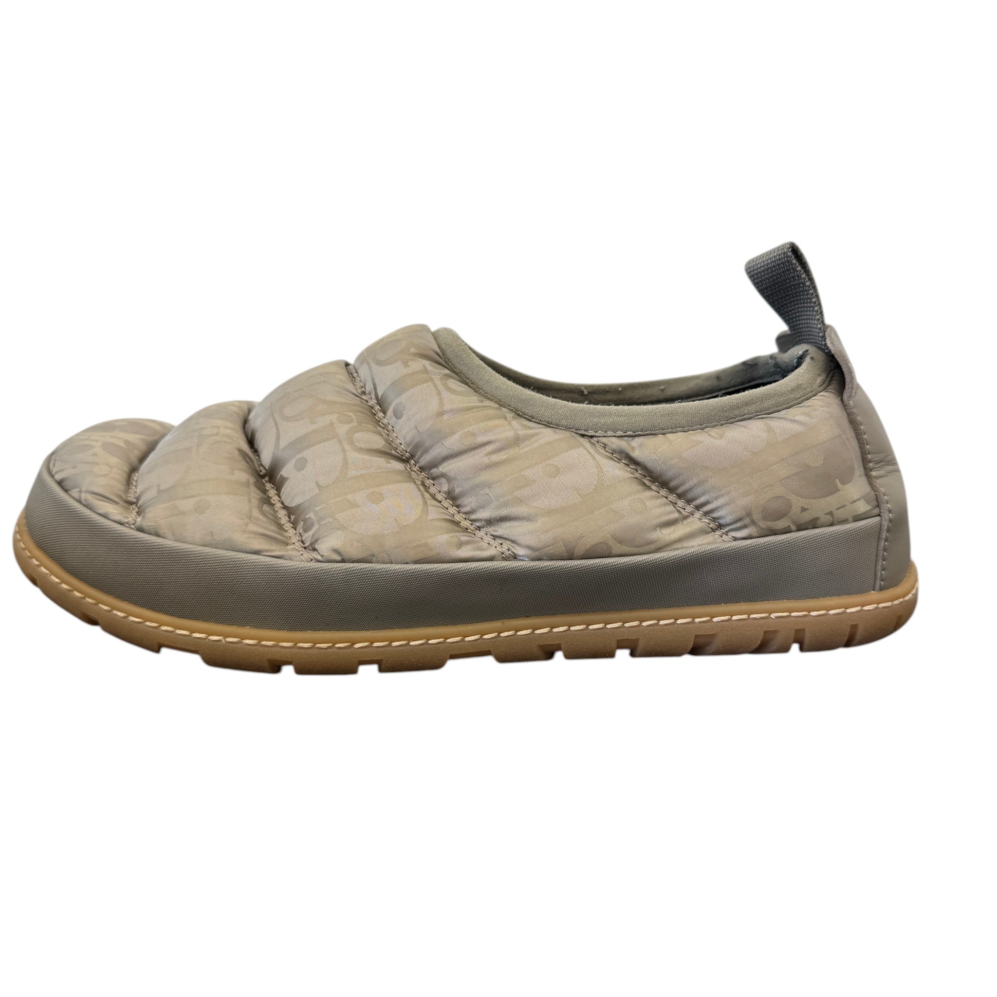 Men's Oblique Snow Slippers Slides Beige Size EU 40 / UK 6