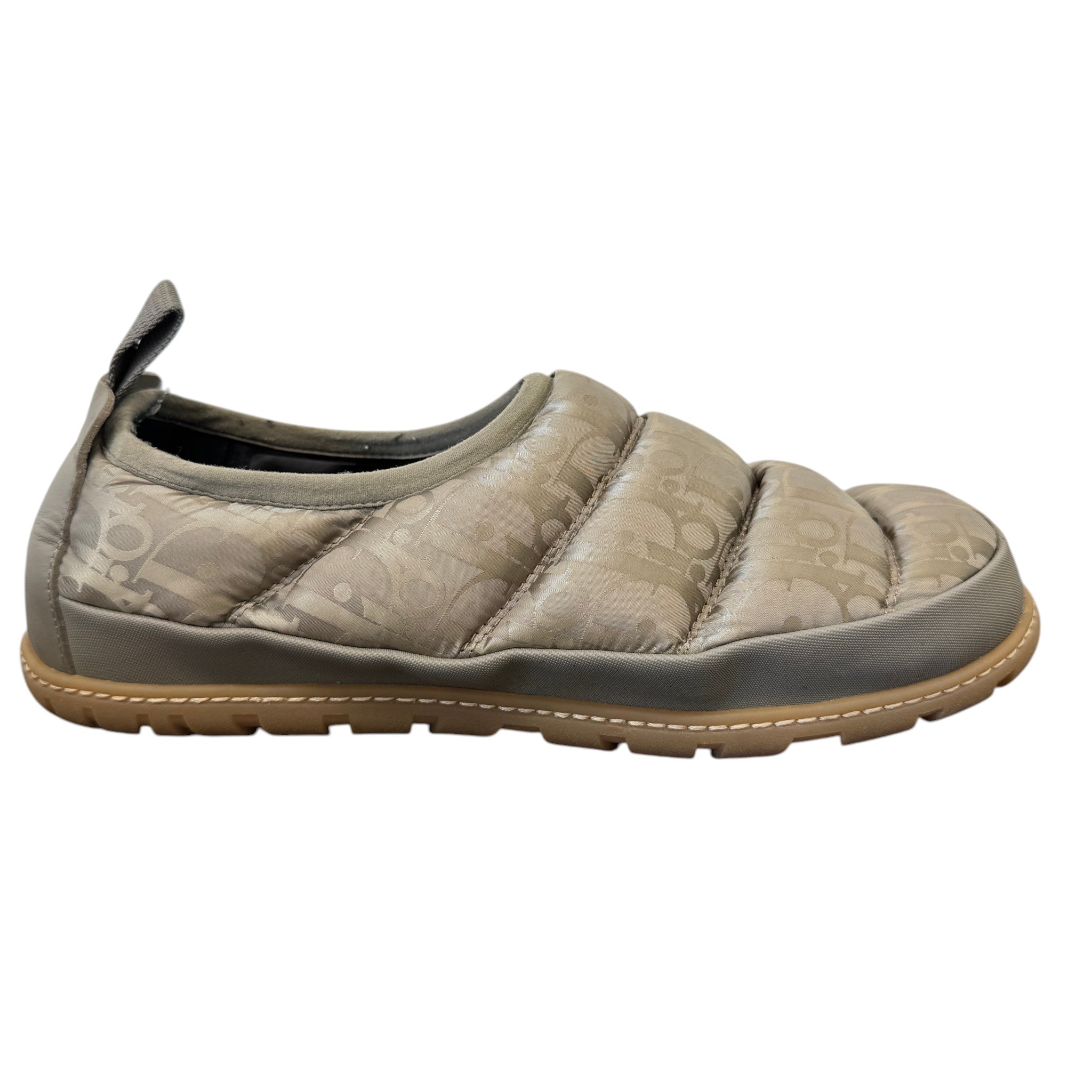 Men's Oblique Snow Slippers Slides Beige Size EU 40 / UK 6