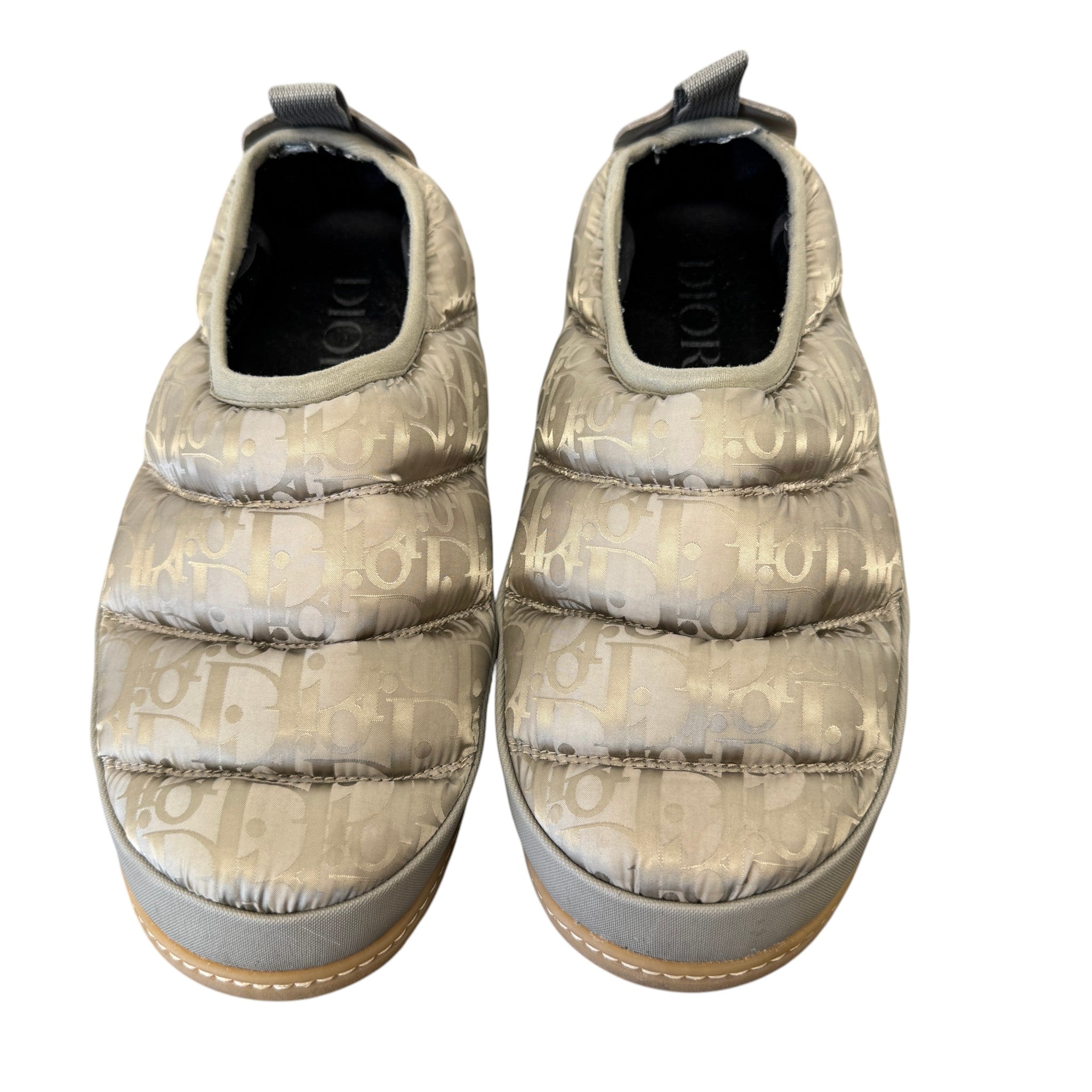 Men's Oblique Snow Slippers Slides Beige Size EU 40 / UK 6