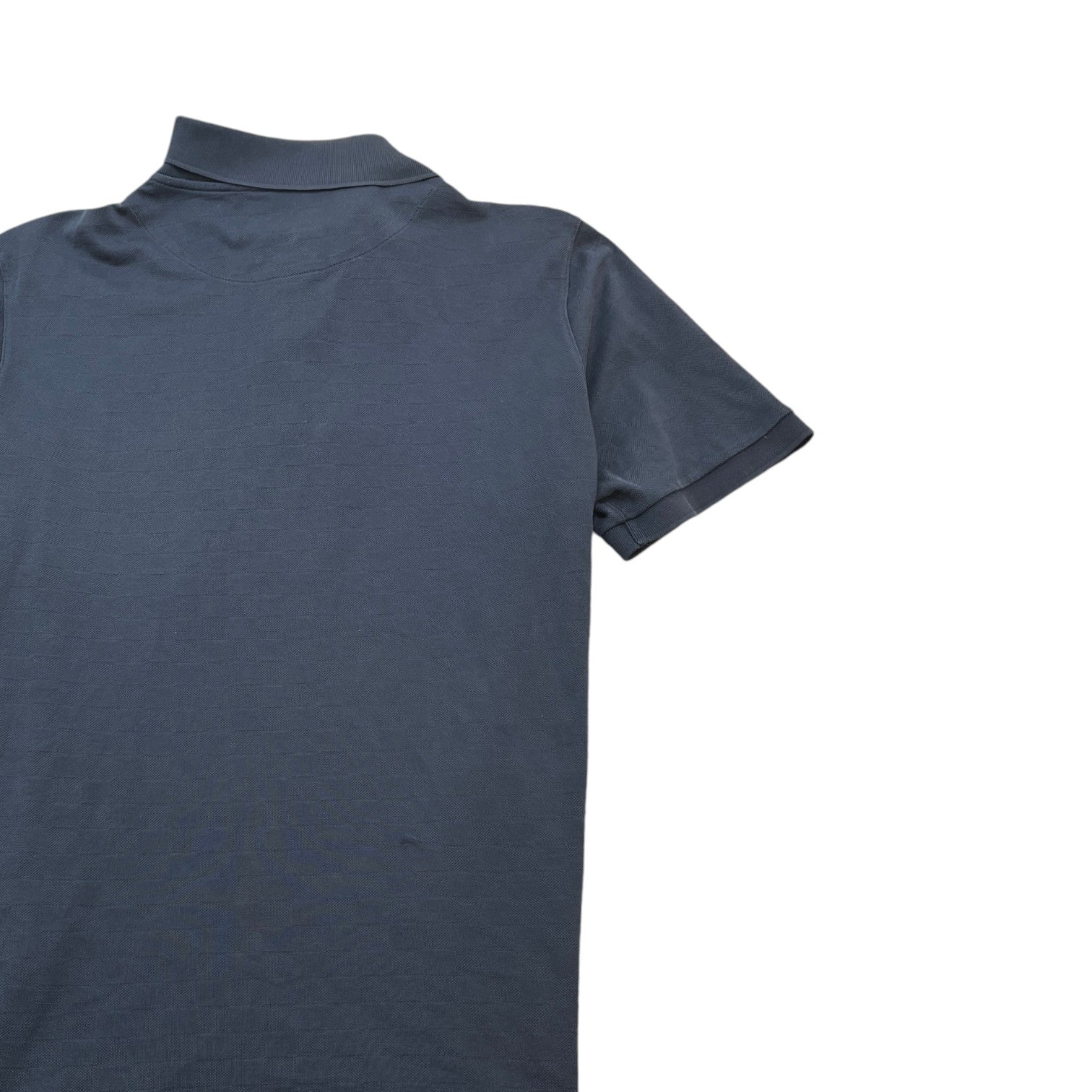 Men's Damier Embroidered Logo Pocket Polo Shirt Navy Size XL