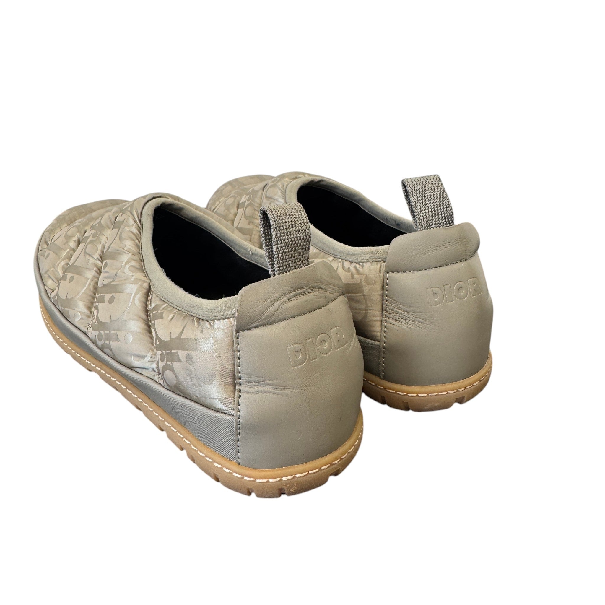 Men's Oblique Snow Slippers Slides Beige Size EU 40 / UK 6