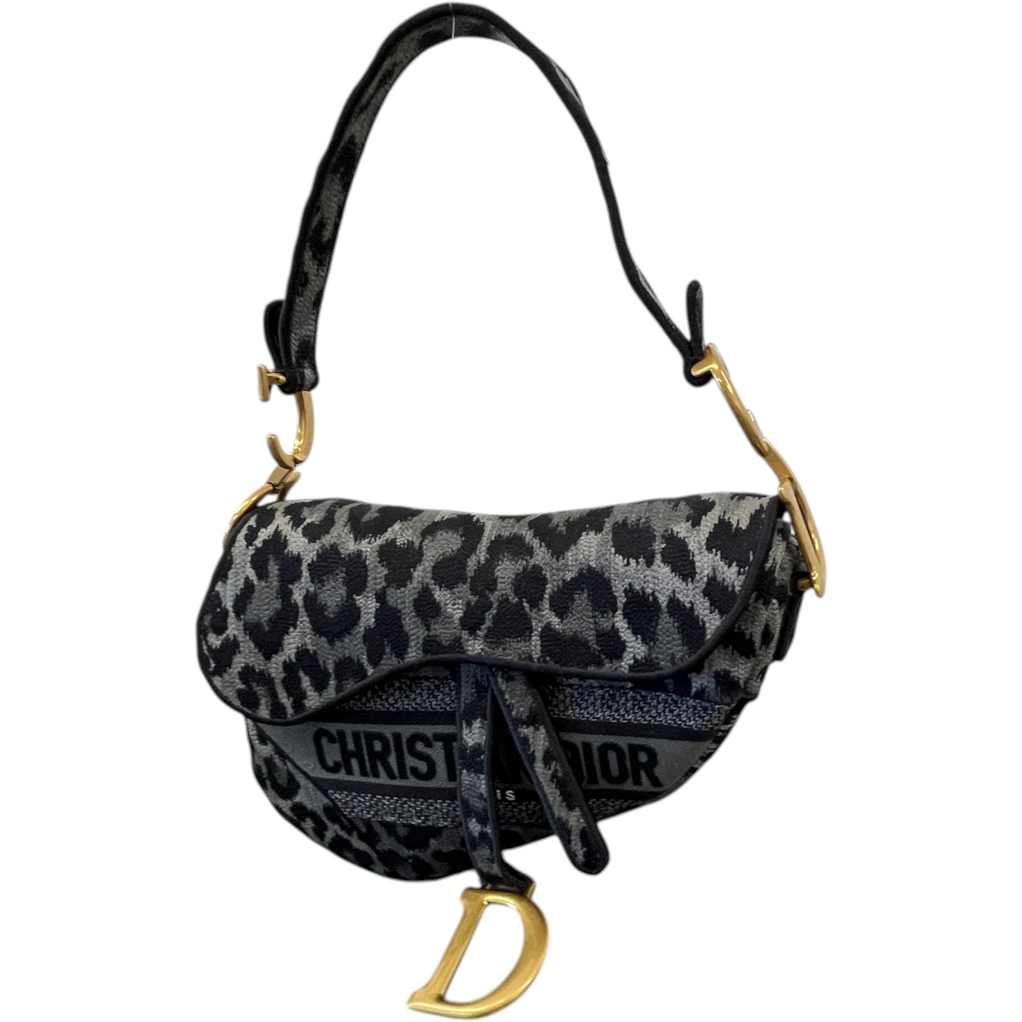 Women's Leopard Saddle Bag Charcoal