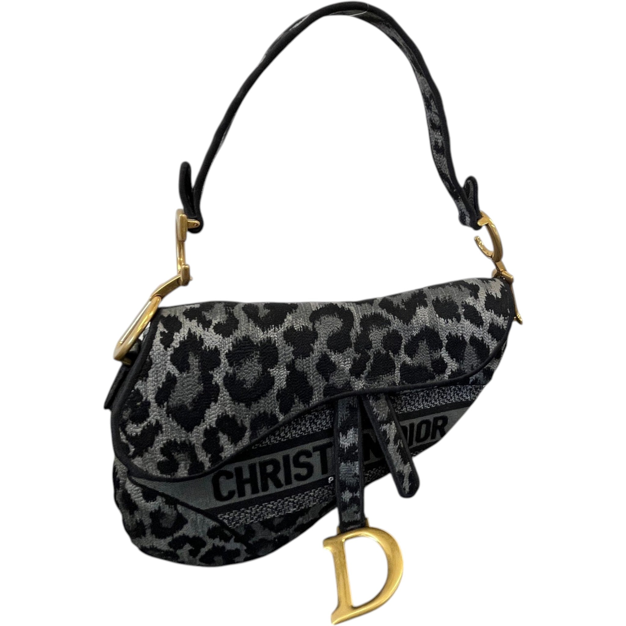Women's Leopard Saddle Bag Charcoal