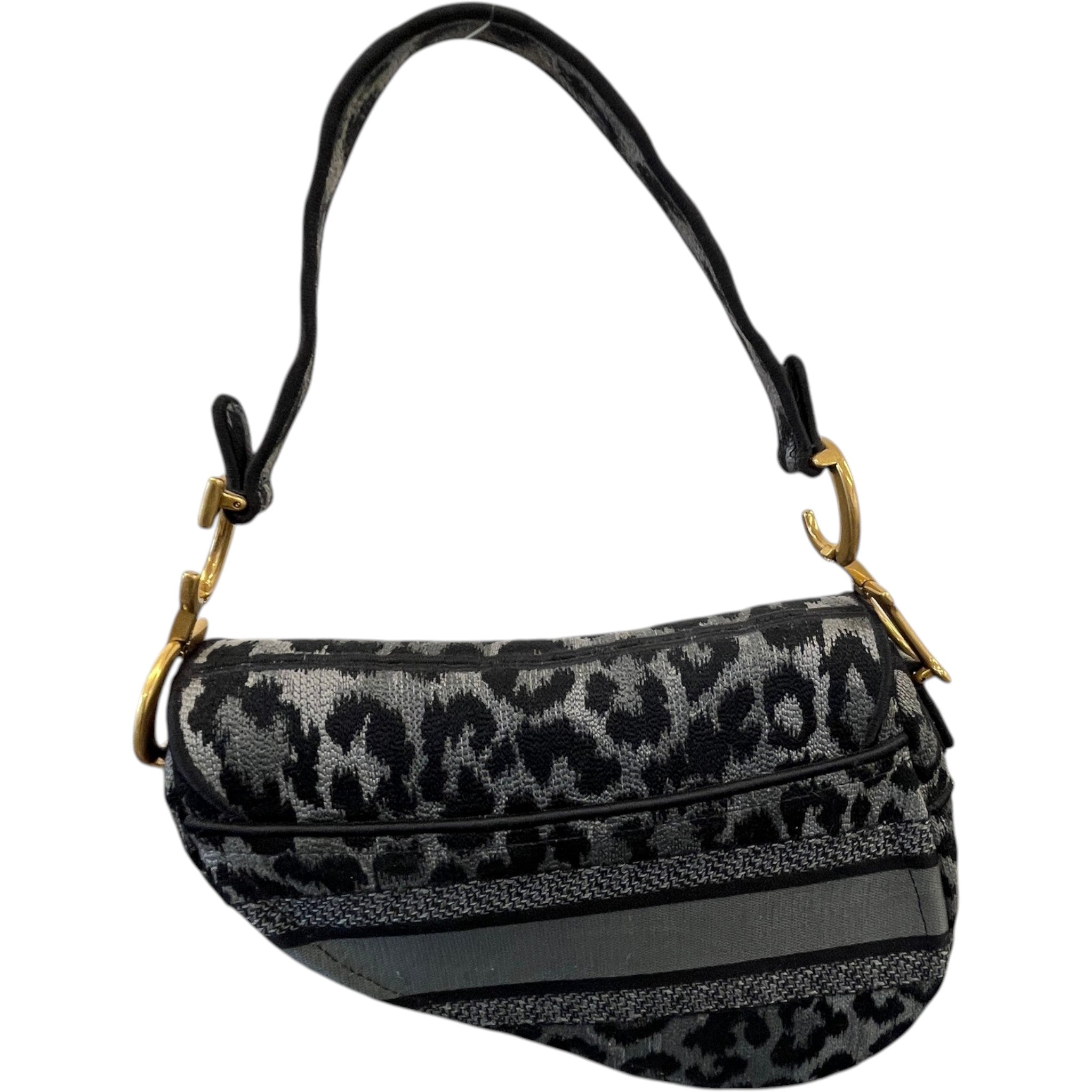 Women's Leopard Saddle Bag Charcoal