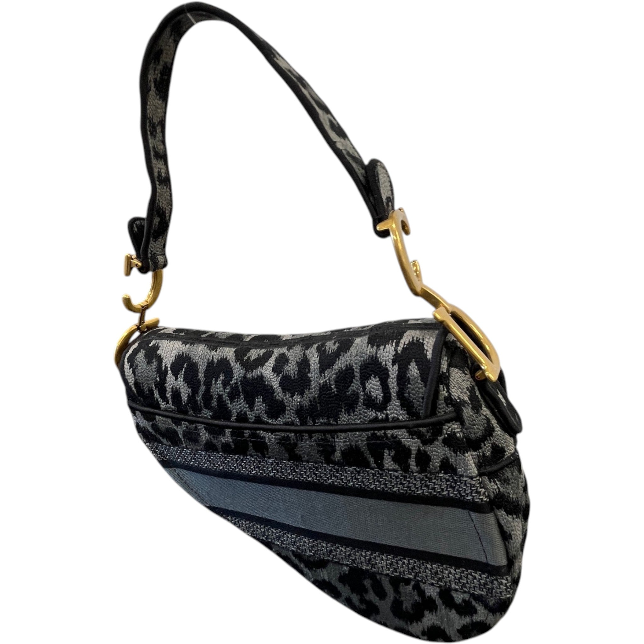 Women's Leopard Saddle Bag Charcoal