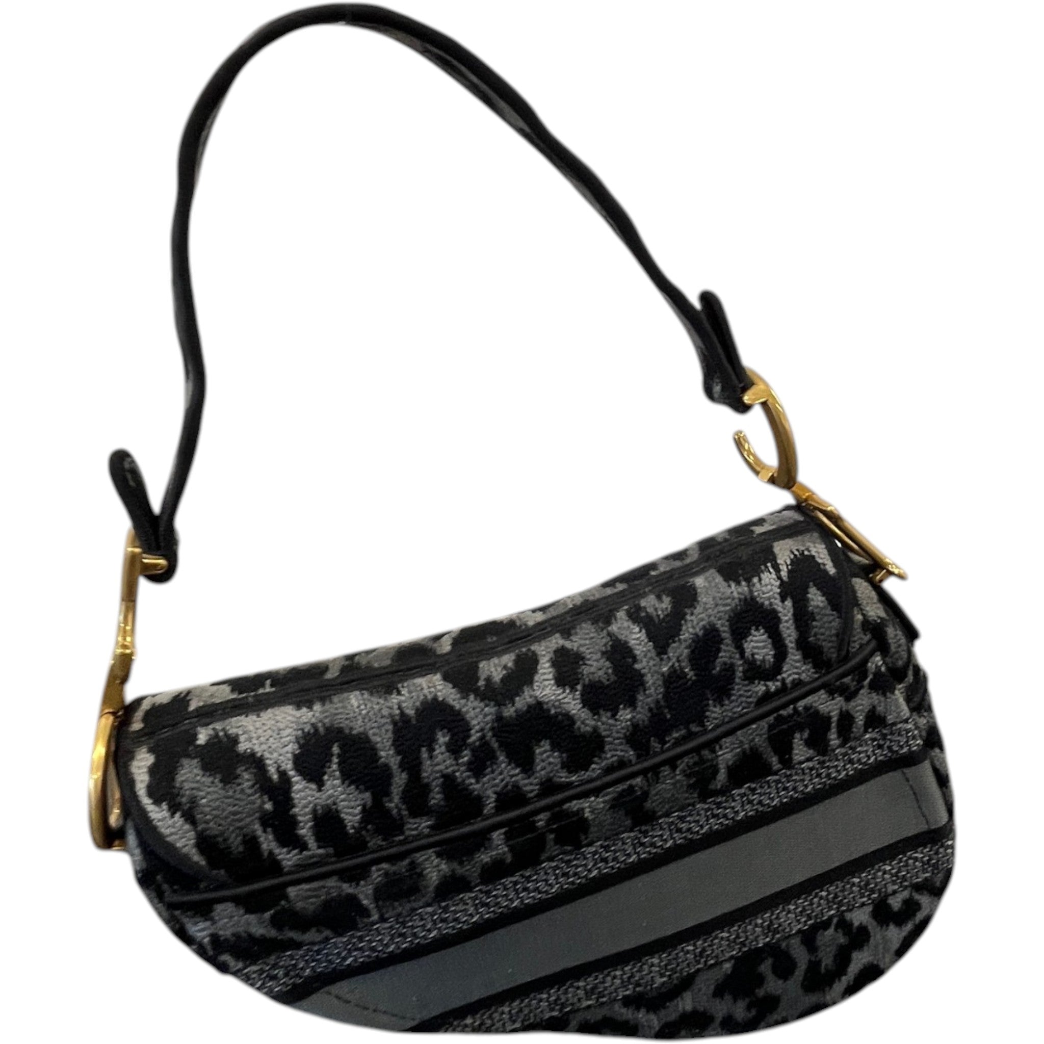 Women's Leopard Saddle Bag Charcoal