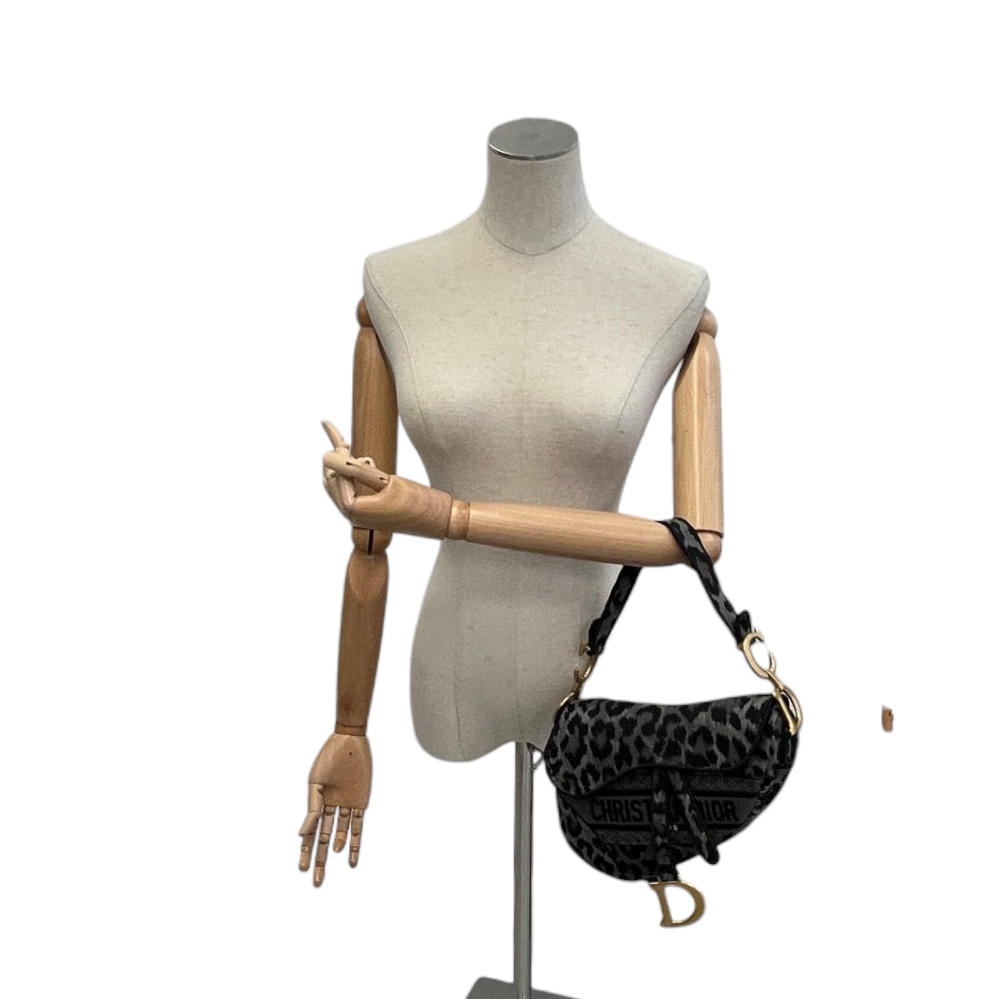 Women's Leopard Saddle Bag Charcoal