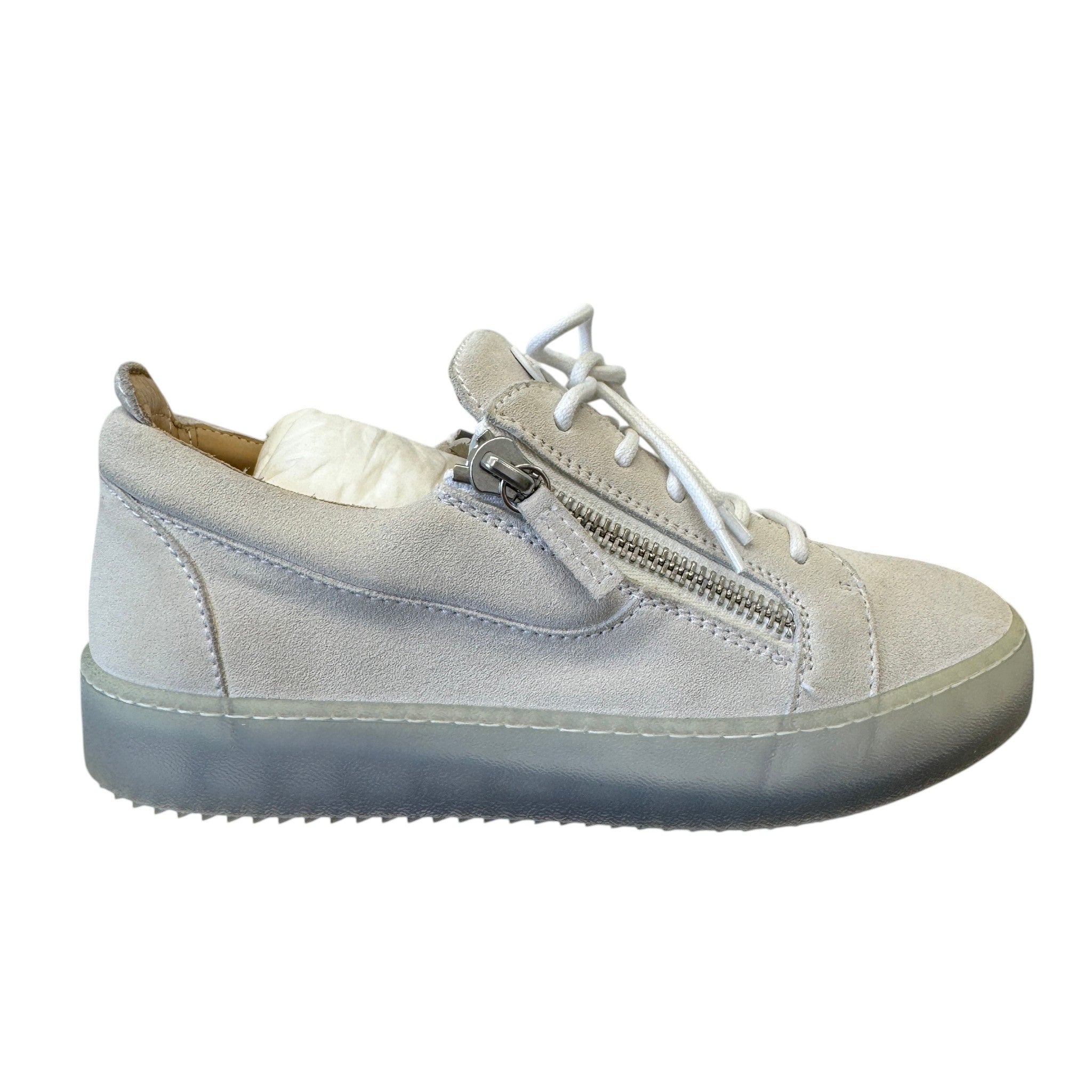 Men's Frankie Double Zip Low Trainers Grey Size EU 39.5 / UK 5.5