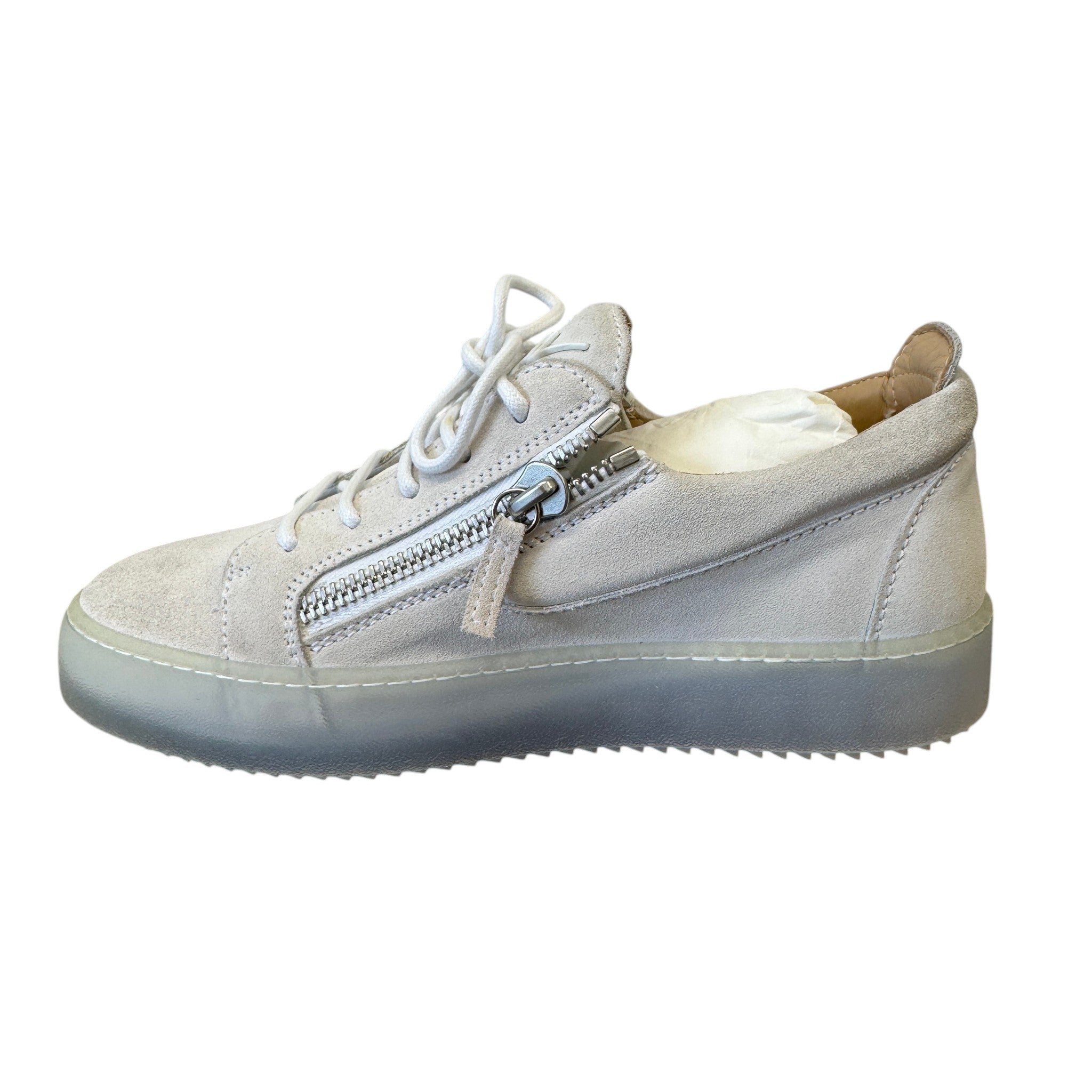 Men's Frankie Double Zip Low Trainers Grey Size EU 39.5 / UK 5.5
