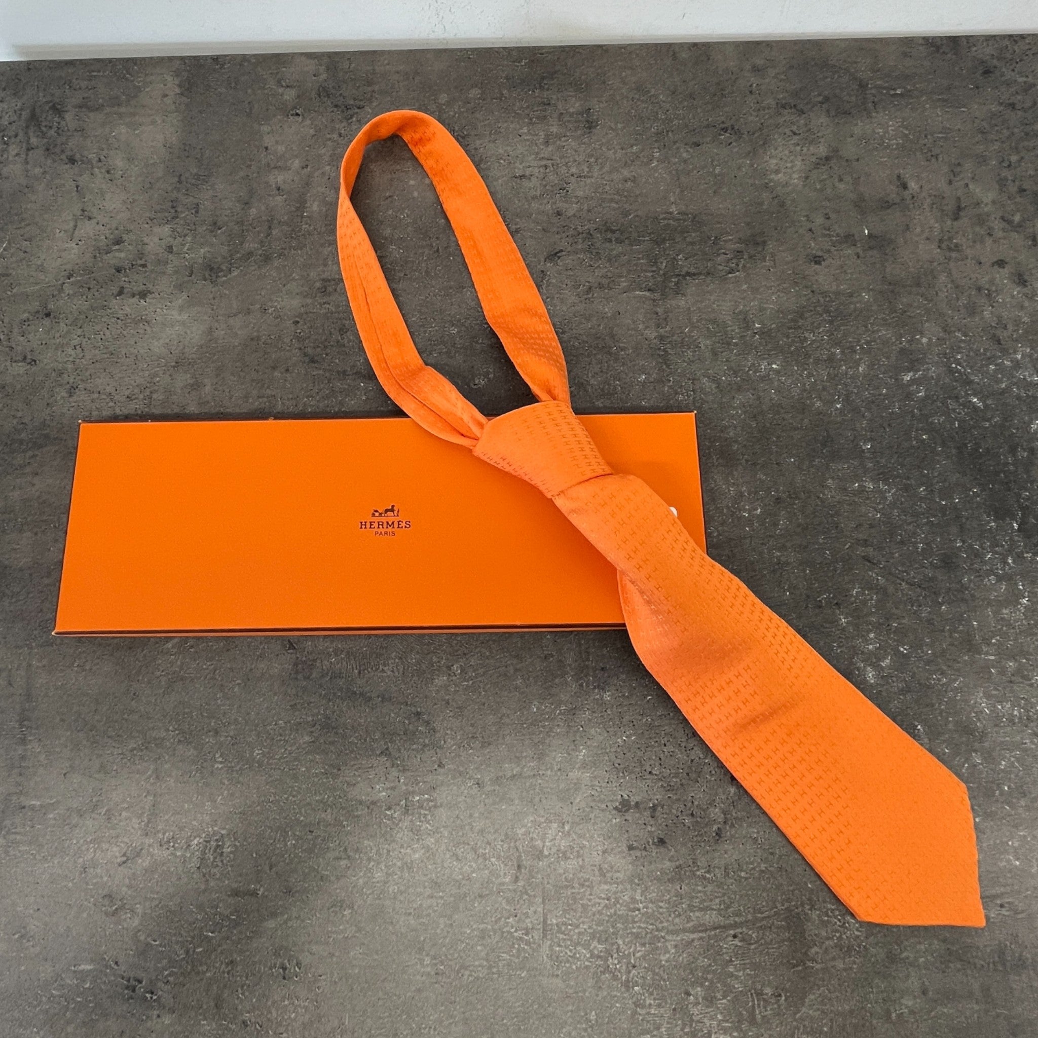 Men's Faconnee H Logo Tie Orange