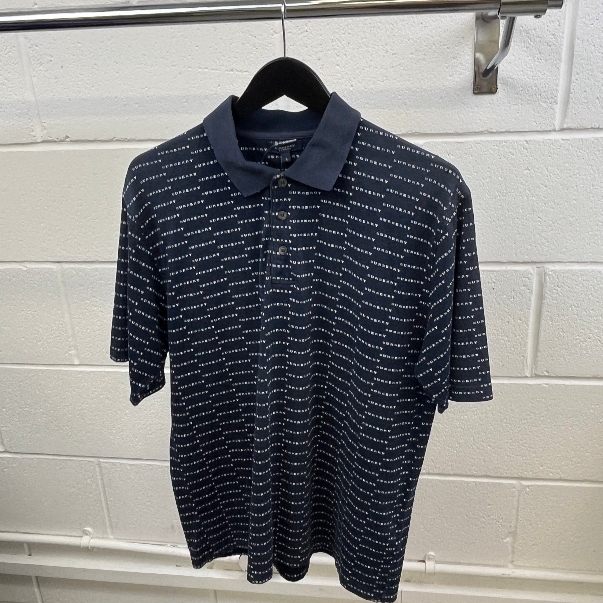 Men's Monogram Polo Shirt Navy Size L