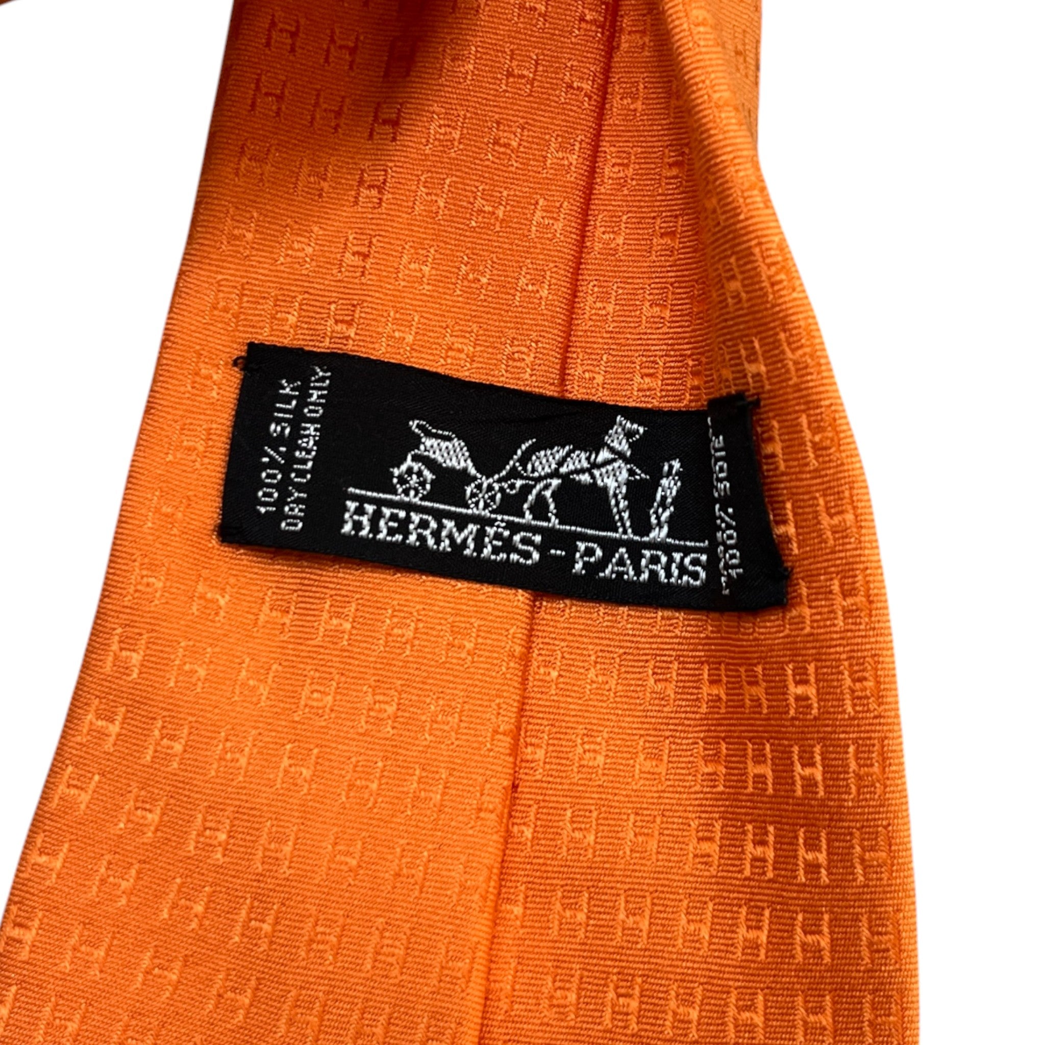 Men's Faconnee H Logo Tie Orange