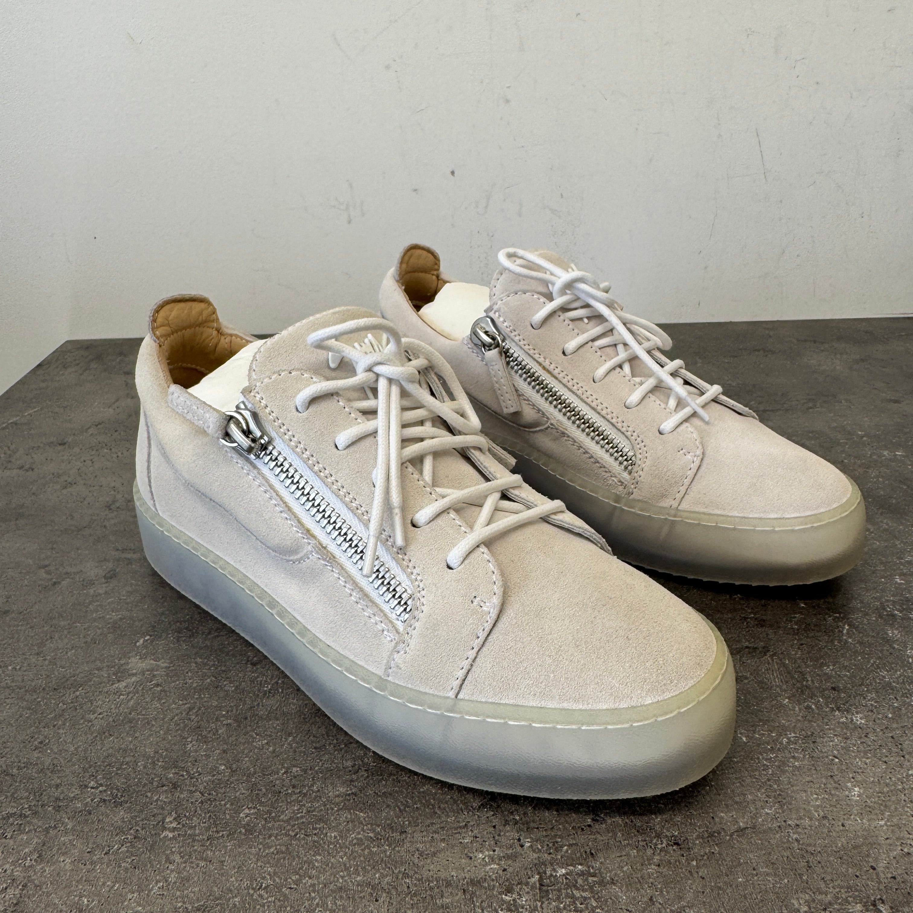 Men's Frankie Double Zip Low Trainers Grey Size EU 39.5 / UK 5.5