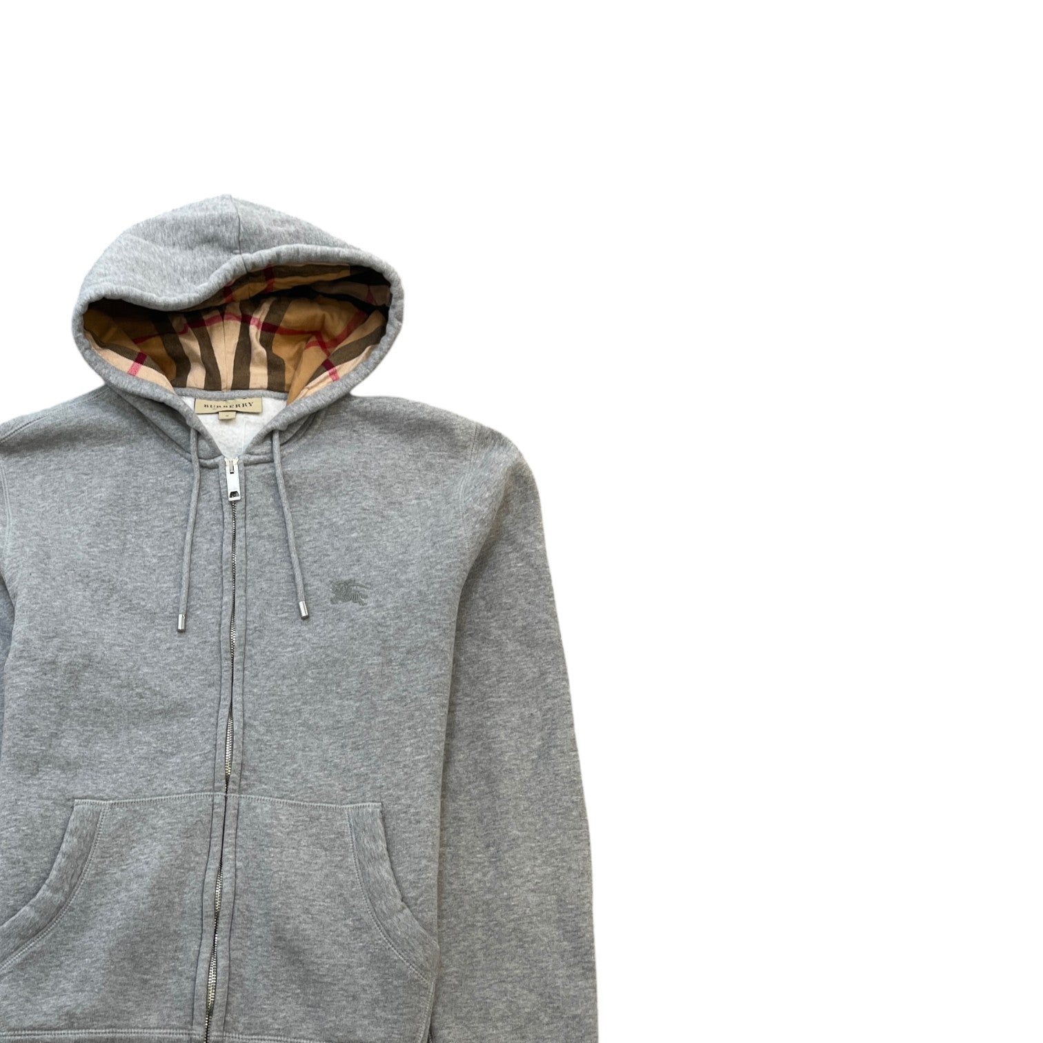 Men's Embroidered Logo Hoodie Grey Size M