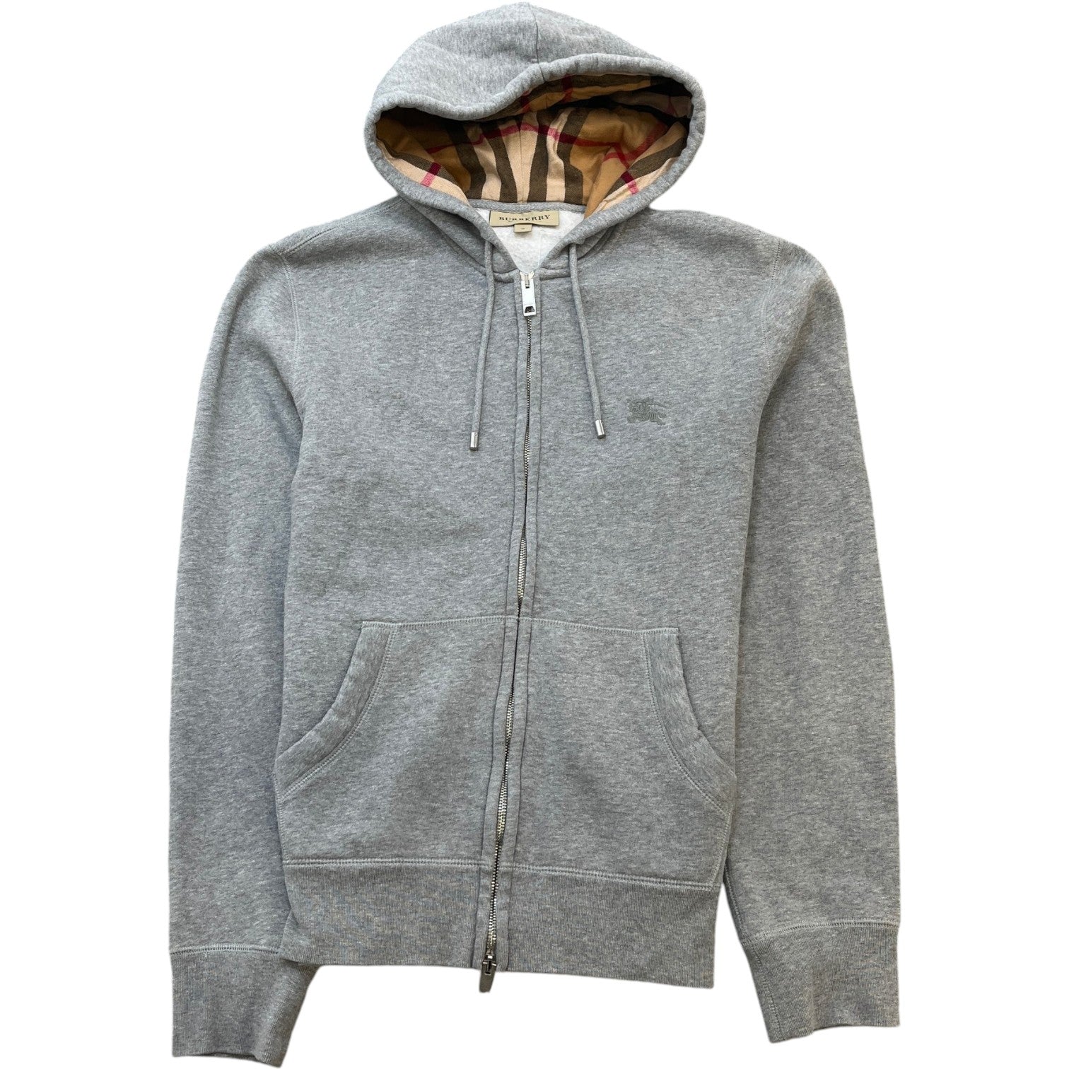 Men's Embroidered Logo Hoodie Grey Size M
