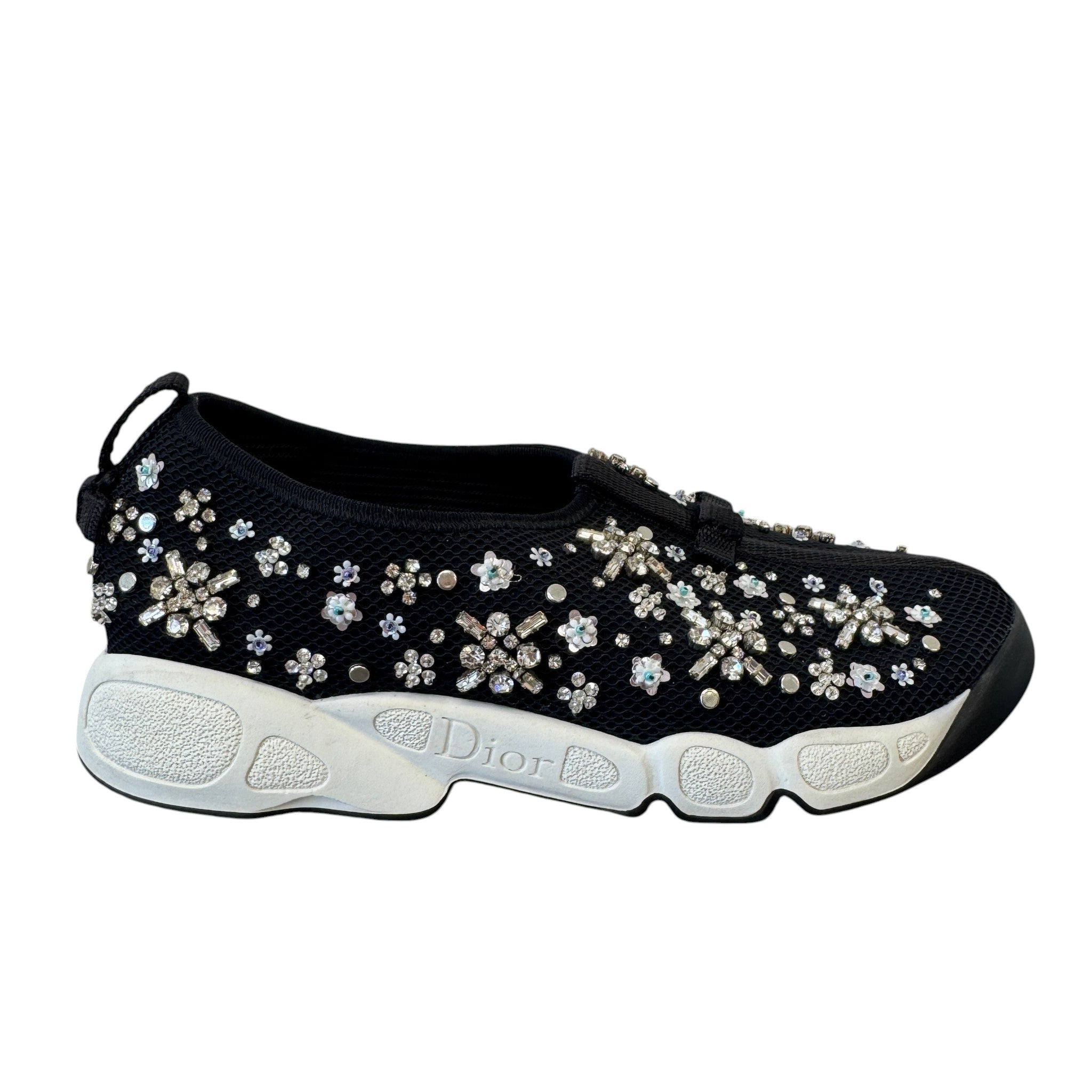 Women's Embellished Low Trainers Black Size EU 36.5 / UK 3.5