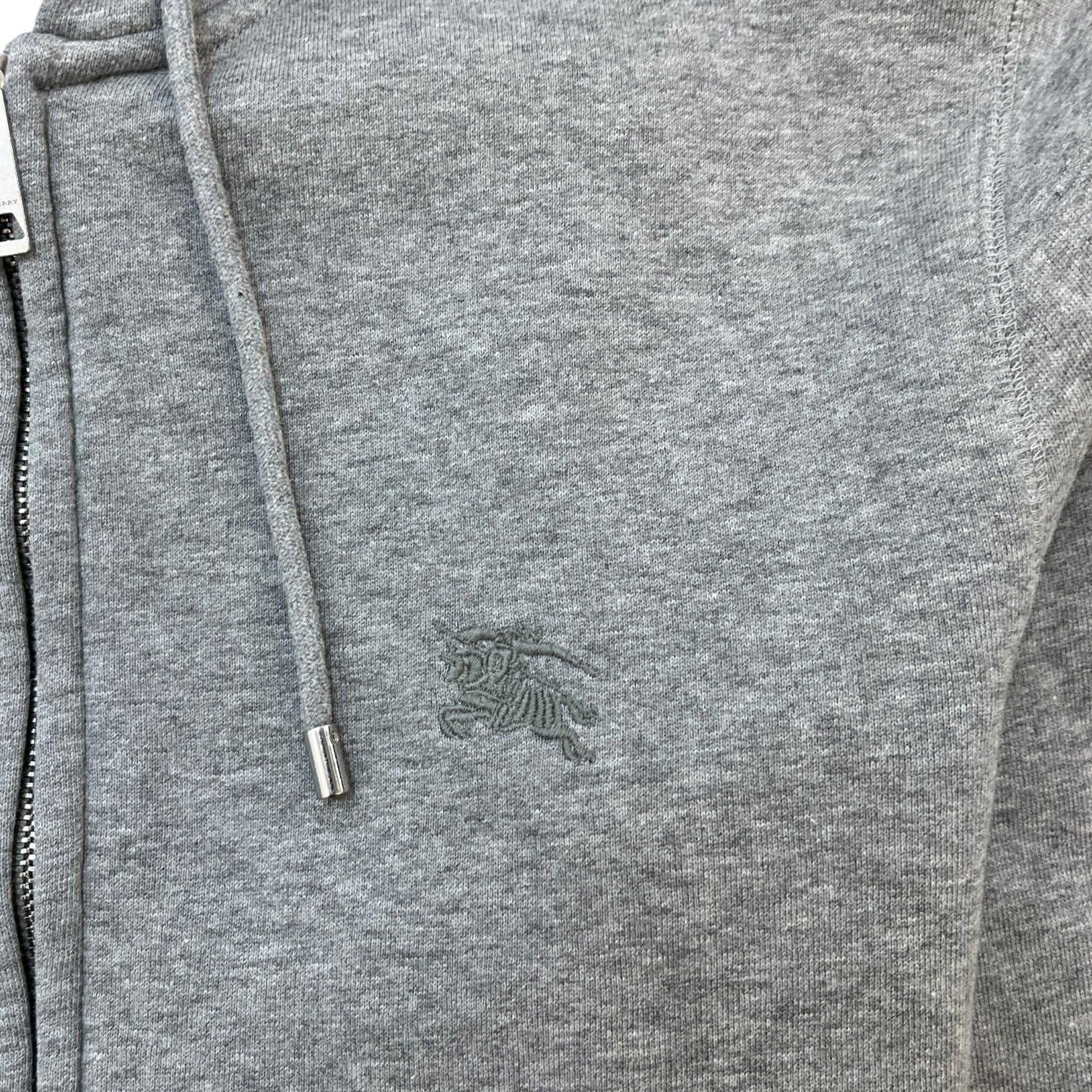 Men's Embroidered Logo Hoodie Grey Size M