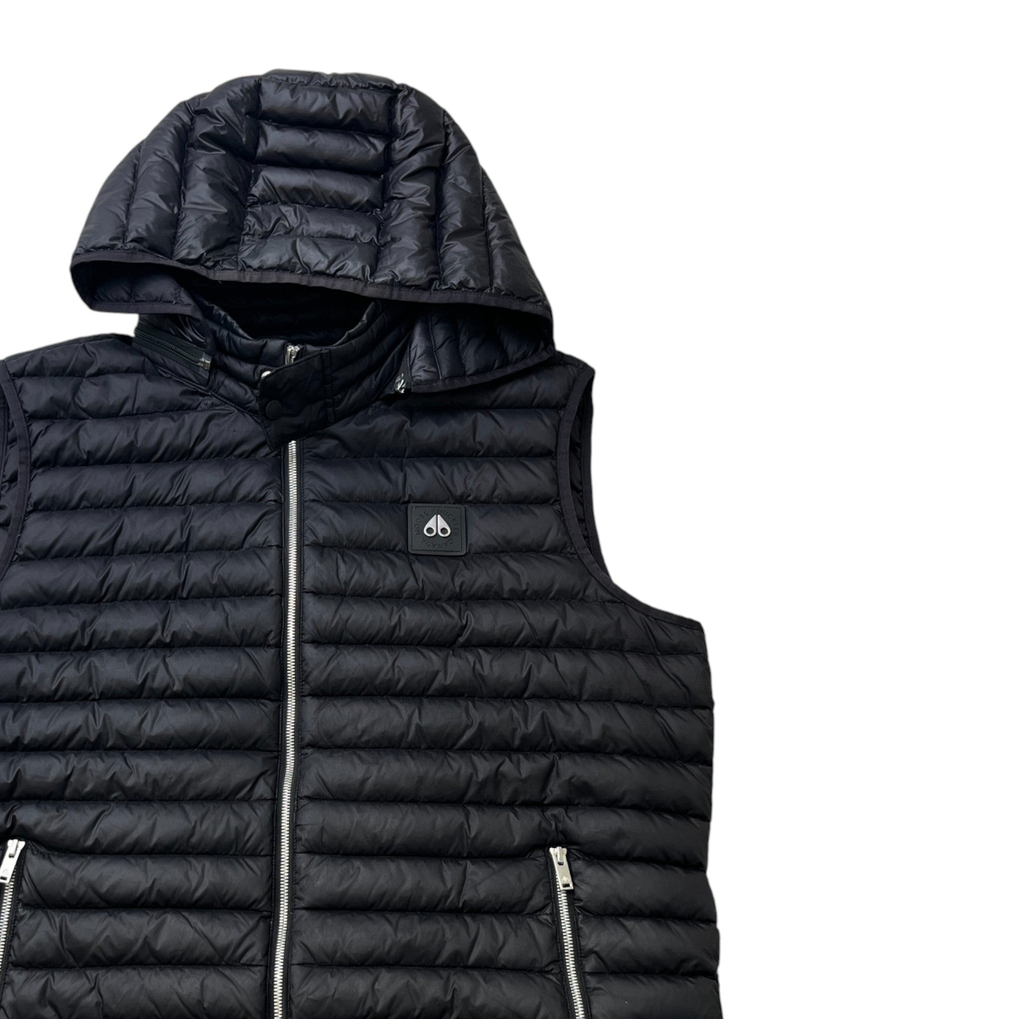 Men's Plaque Logo Gilet Black Size XL