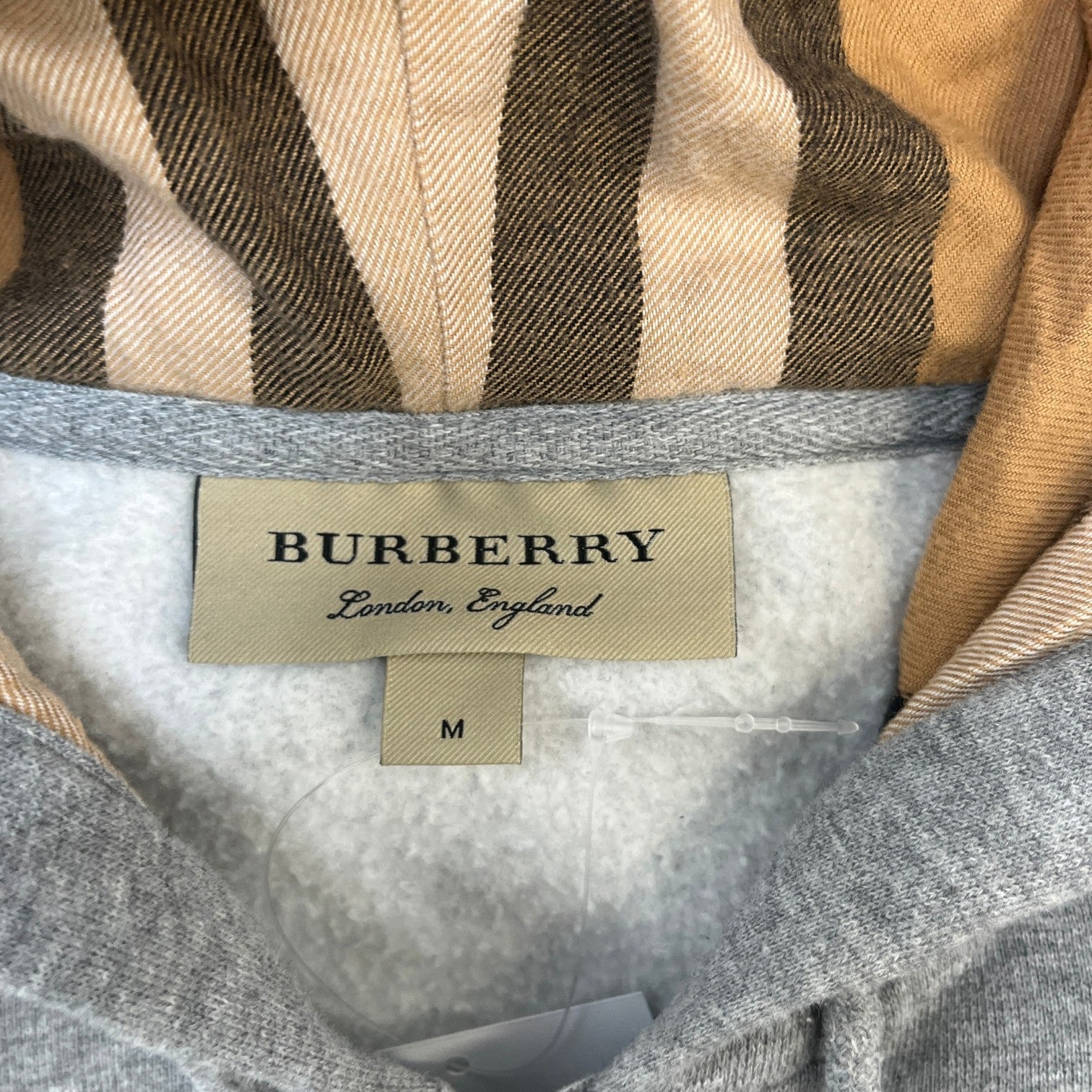 Men's Embroidered Logo Hoodie Grey Size M