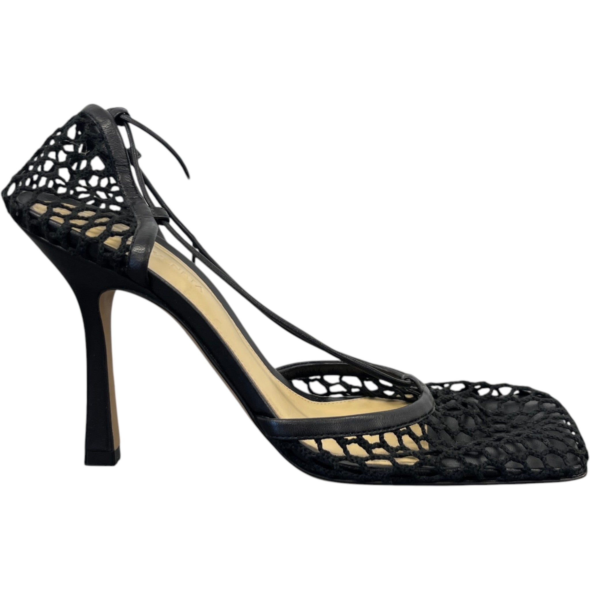 Women's Trimmed Mesh Heels Black Size EU 38 / UK 5