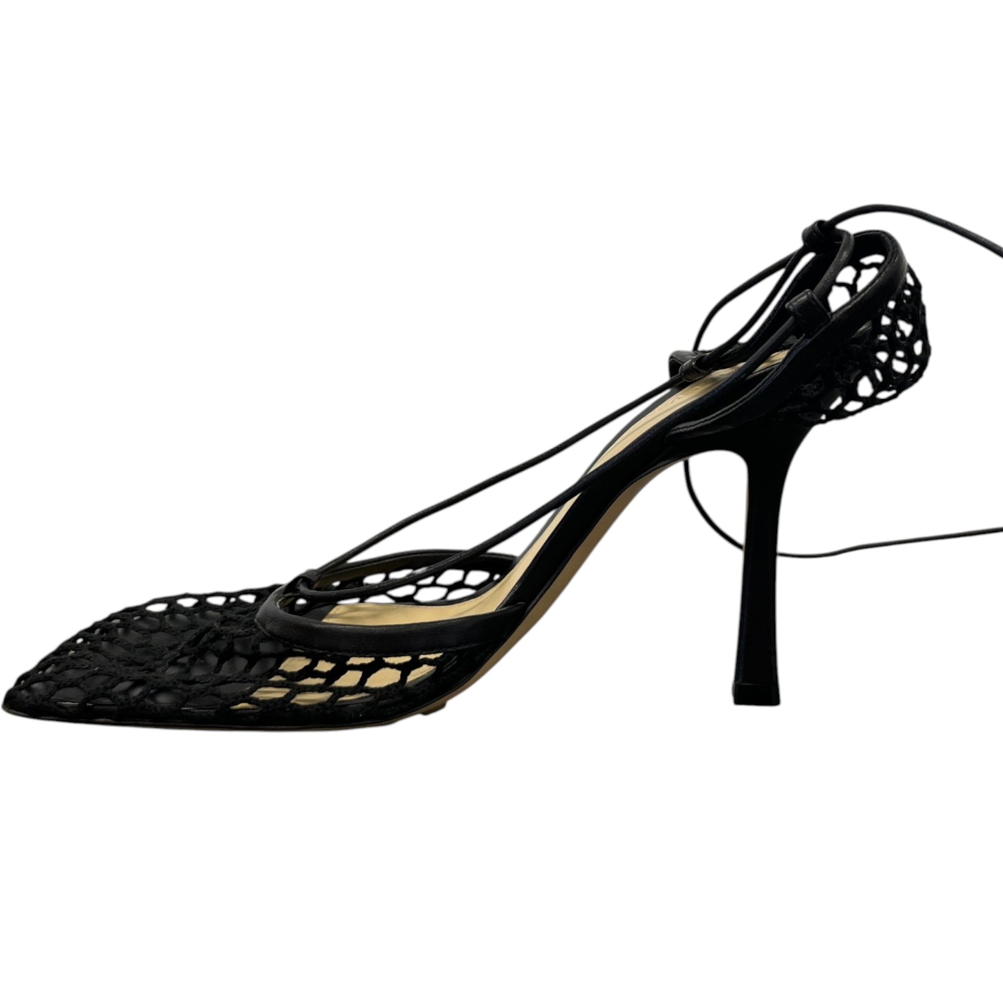Women's Trimmed Mesh Heels Black Size EU 38 / UK 5