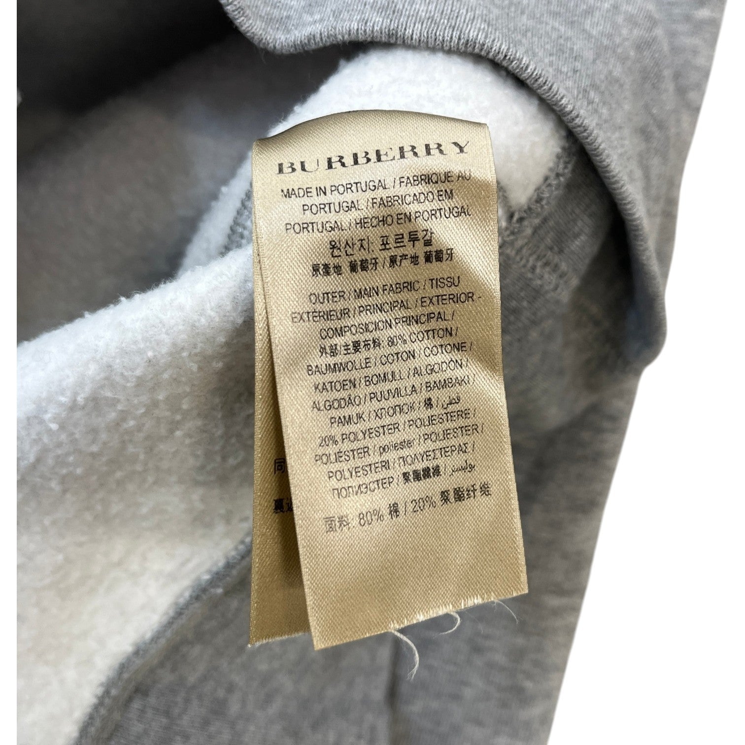 Men's Embroidered Logo Hoodie Grey Size M