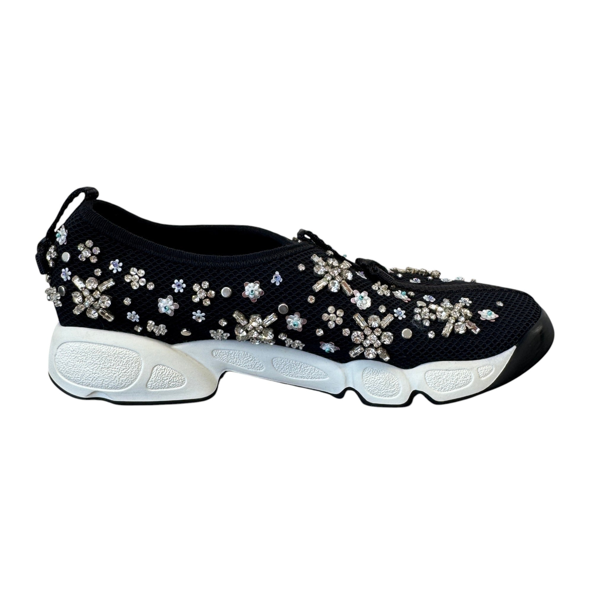 Women's Embellished Low Trainers Black Size EU 36.5 / UK 3.5